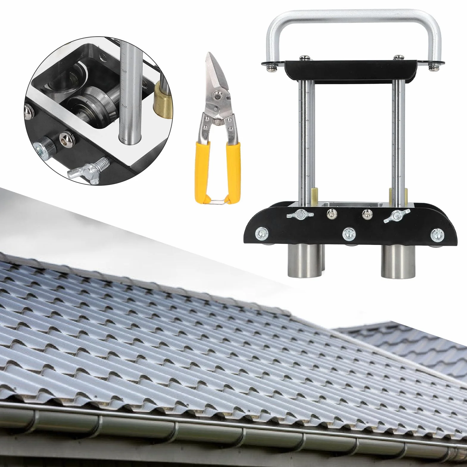 Giętarka Rolkowa do Metalu, Wszechstronne Narzędzie do Gięcia Stali, Aluminium, Miedzi, Zagięcia Pod Kątem 0–90 Stopni, wysokość Zagięcia 13–130 Mm, do Produkcji Kiosków