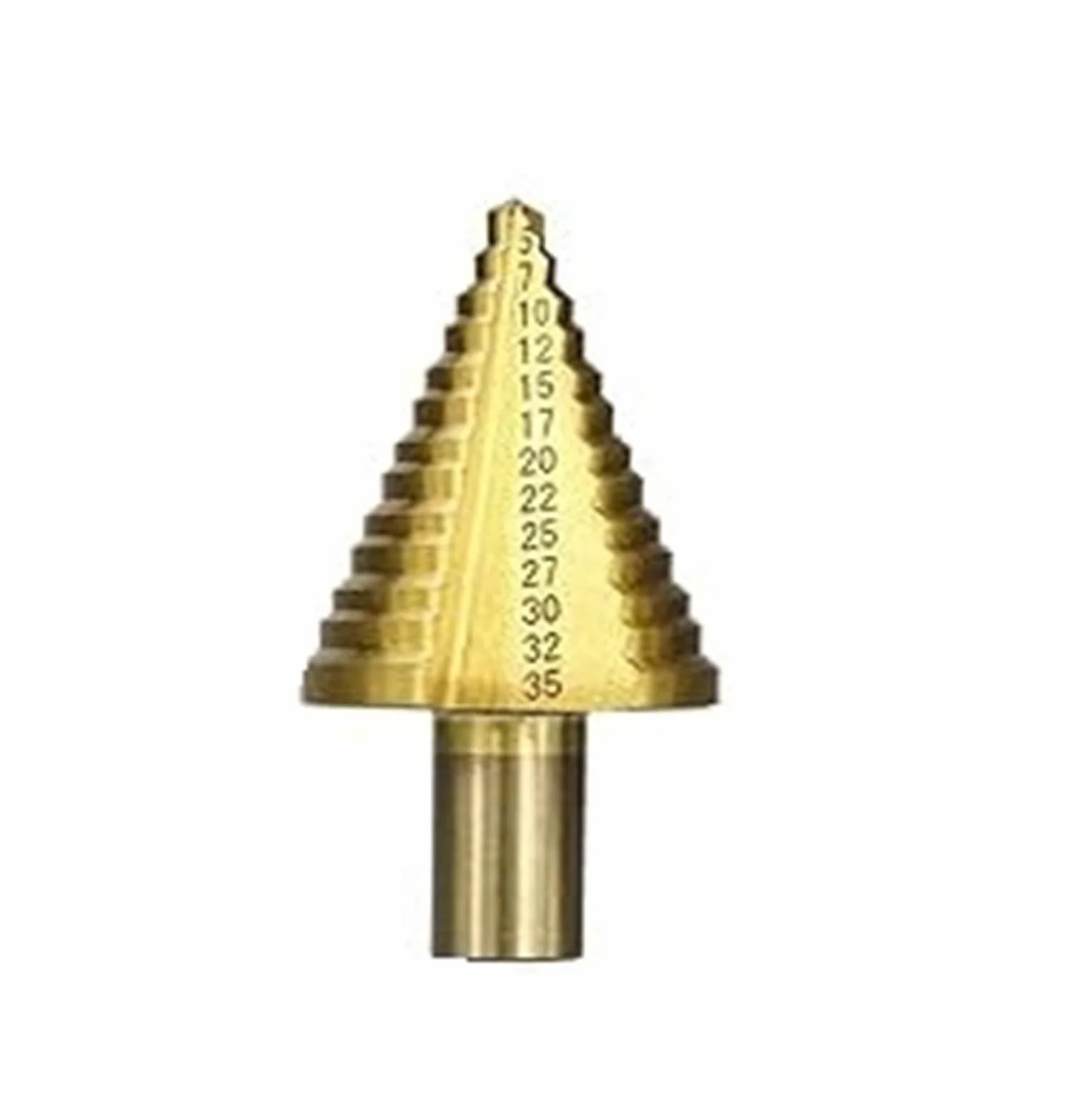 Wiertła do metalu, Wiertło spiralne z rowkiem stopniowym, Wiertło do metalu 5 35 mm Wiertło stożkowe stopniowe z powłoką TiN Proste