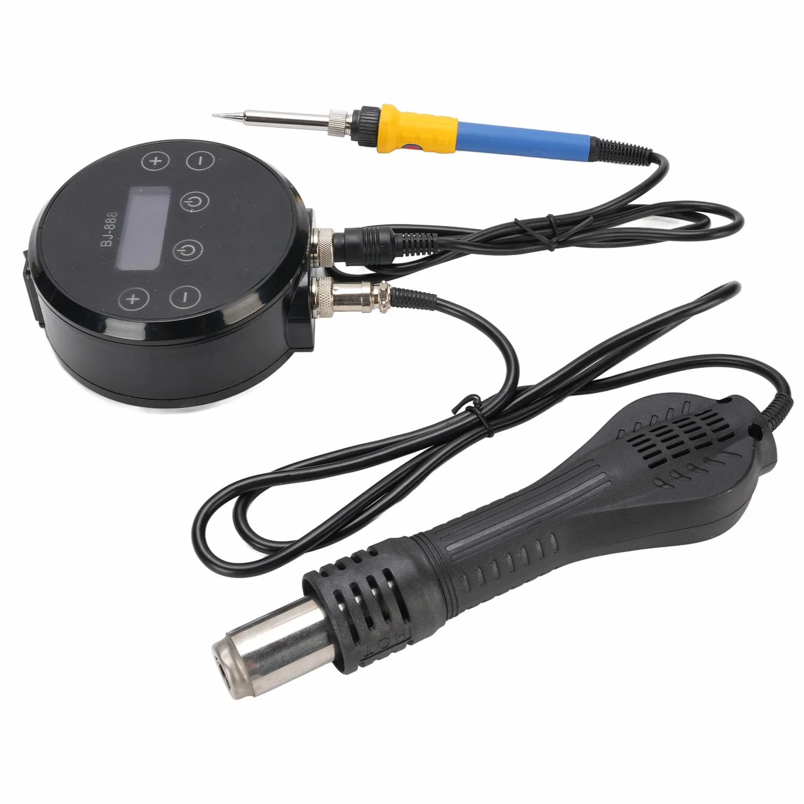 Zestaw Stacji Lutowniczej 2 w 1 z Wyświetlaczem Cyfrowym i Gorącym Powietrzem do Naprawy Elektroniki (wtyczka UE 220V)