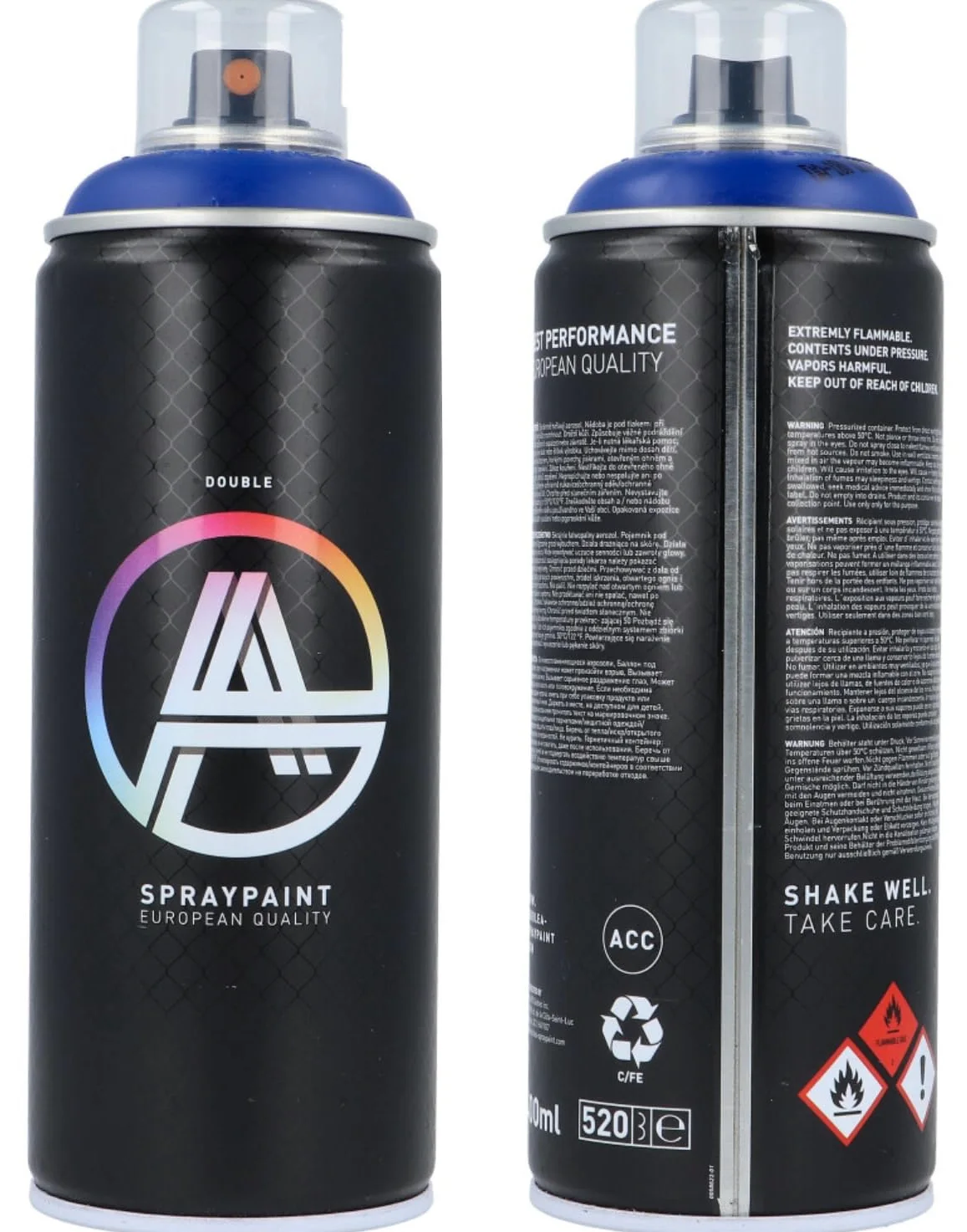 KLAMOTTEN STORE Zestaw 18 podwójnych puszek z rozpylaczem – wysoko kryjący lakier w sprayu – szybkoschnący, możliwość natychmiastowego zamalowania, jedwabisty matowy + zapasowe nasadki + ołówek