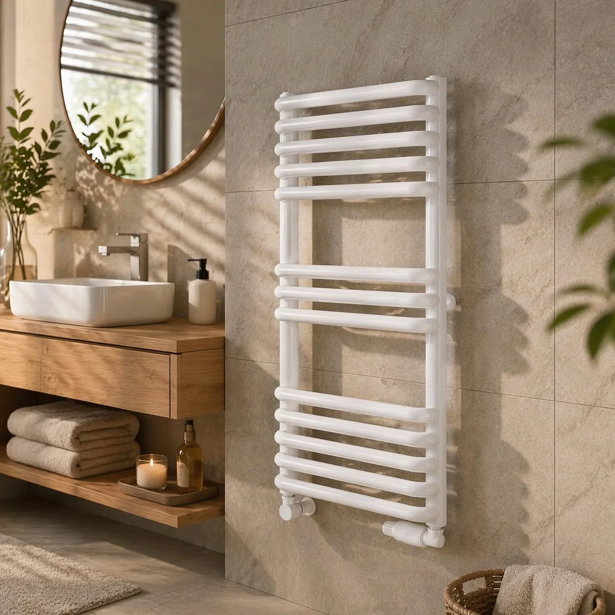 Grzejnik łazienkowy Luxrad Stark 64x30 biały ZBD 310W