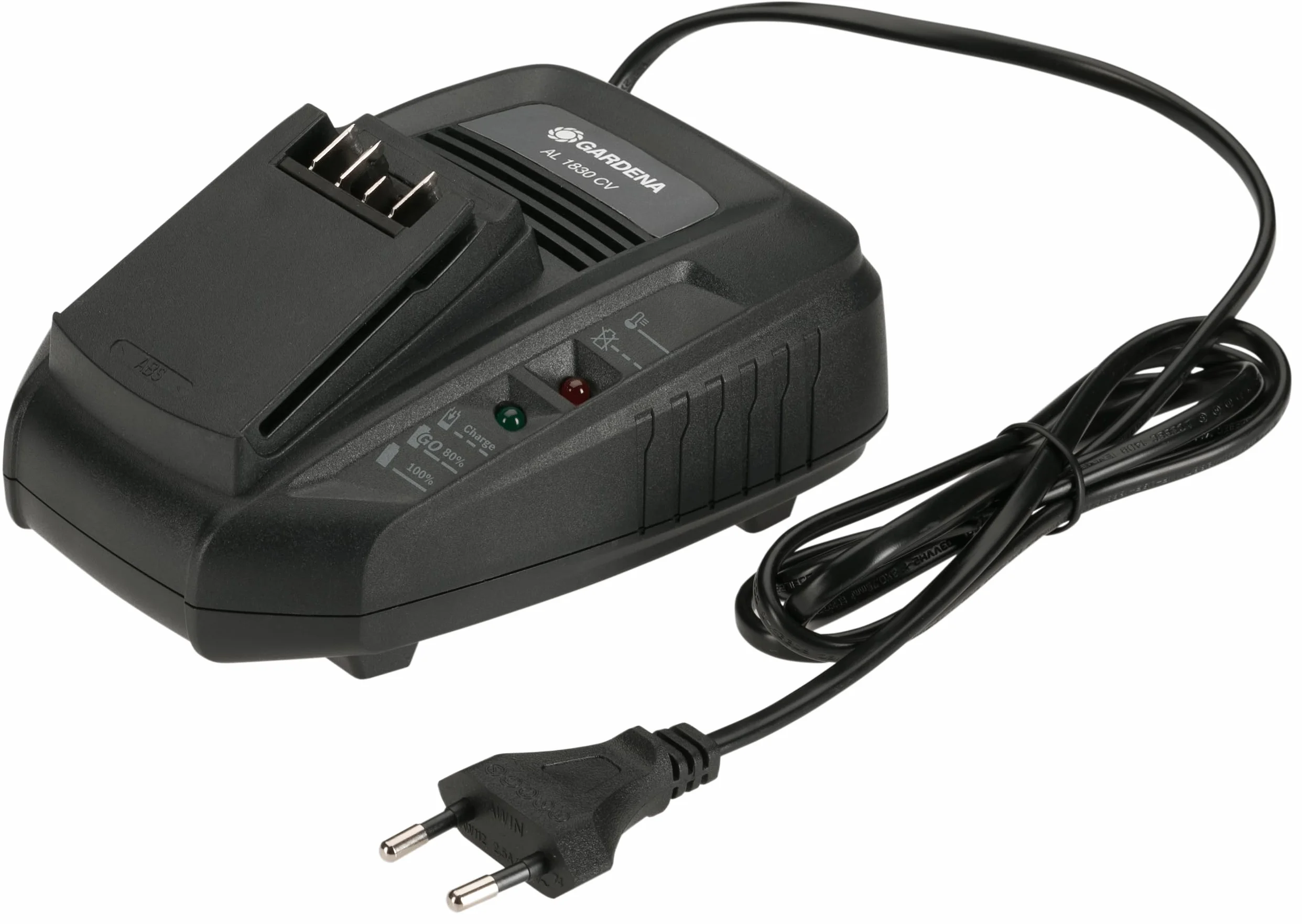 Gardena ładowarka do sz. ład. AL 1830 CV: Nadaje się do wszystkich akumulatorów 18V POWER FOR ALL, czas ładowania wynosi 60 min. dla akum. 2,5Ah, ze wskaźnikiem stanu LED (14901-20)