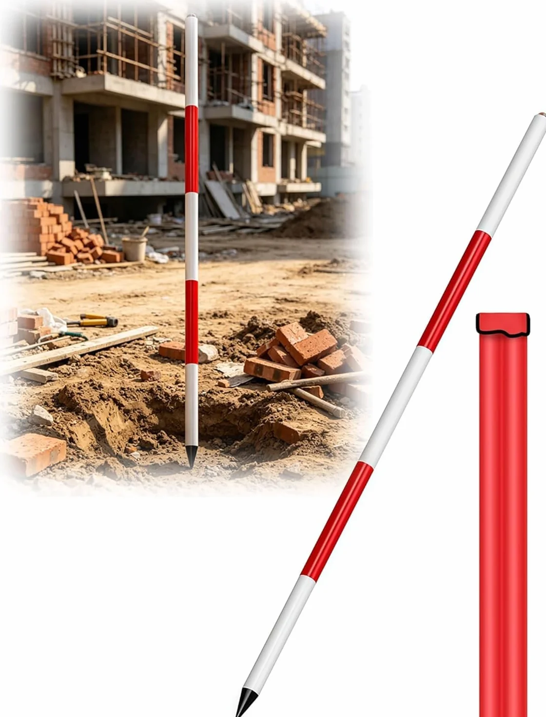 Aluminiowy słup i pręt pomiarowy do pomiarów geodezyjnych układu konstrukcyjnego(3 meters)