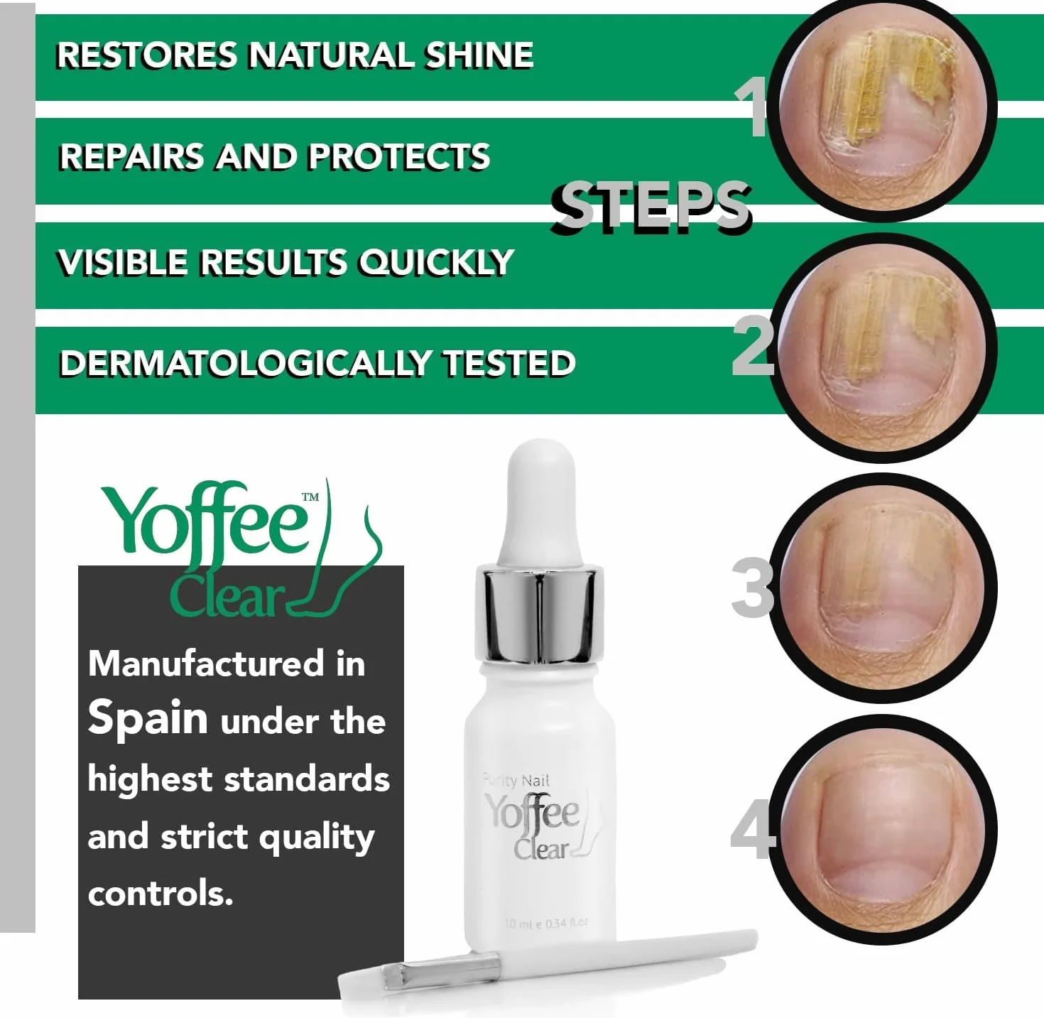 Simon & Tom Yoffee Clear preparat do leczenia grzybicy stóp, do paznokci u rąk i stóp, z olejkiem z drzewa herbacianego i arganowego, 10 ml