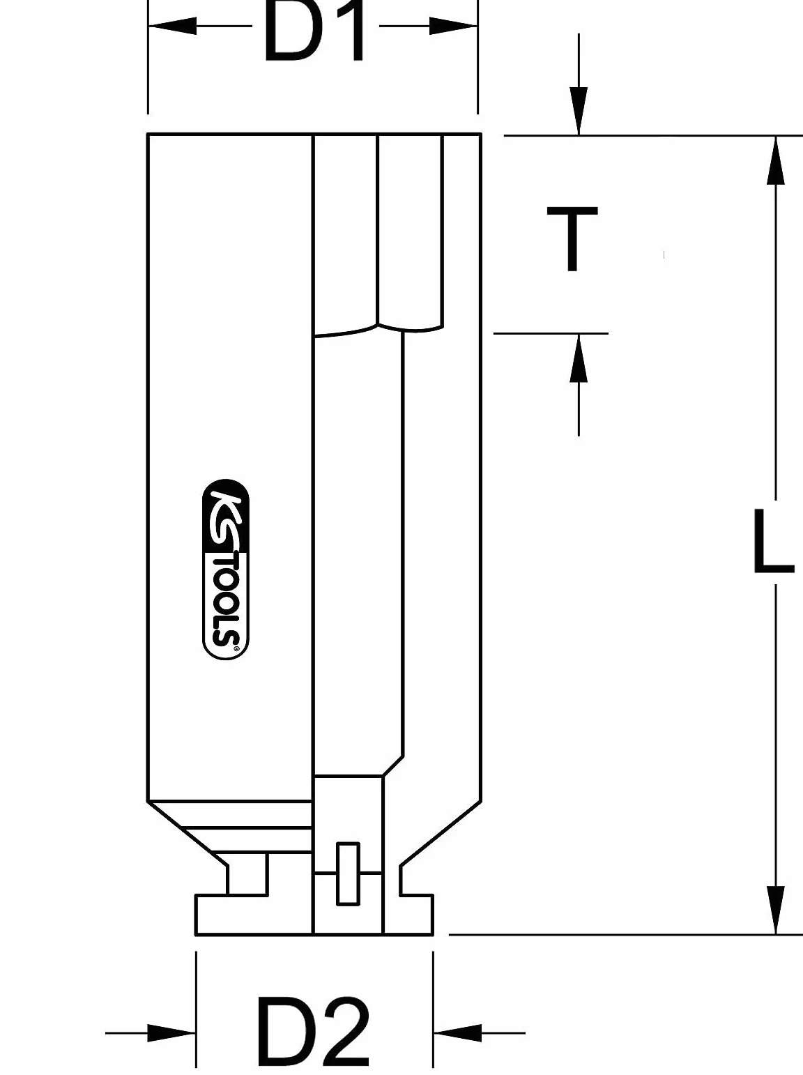 KS Tools 515.1182 Nasadka sześciokątna, ekstra długa, 27mm, 3/4"