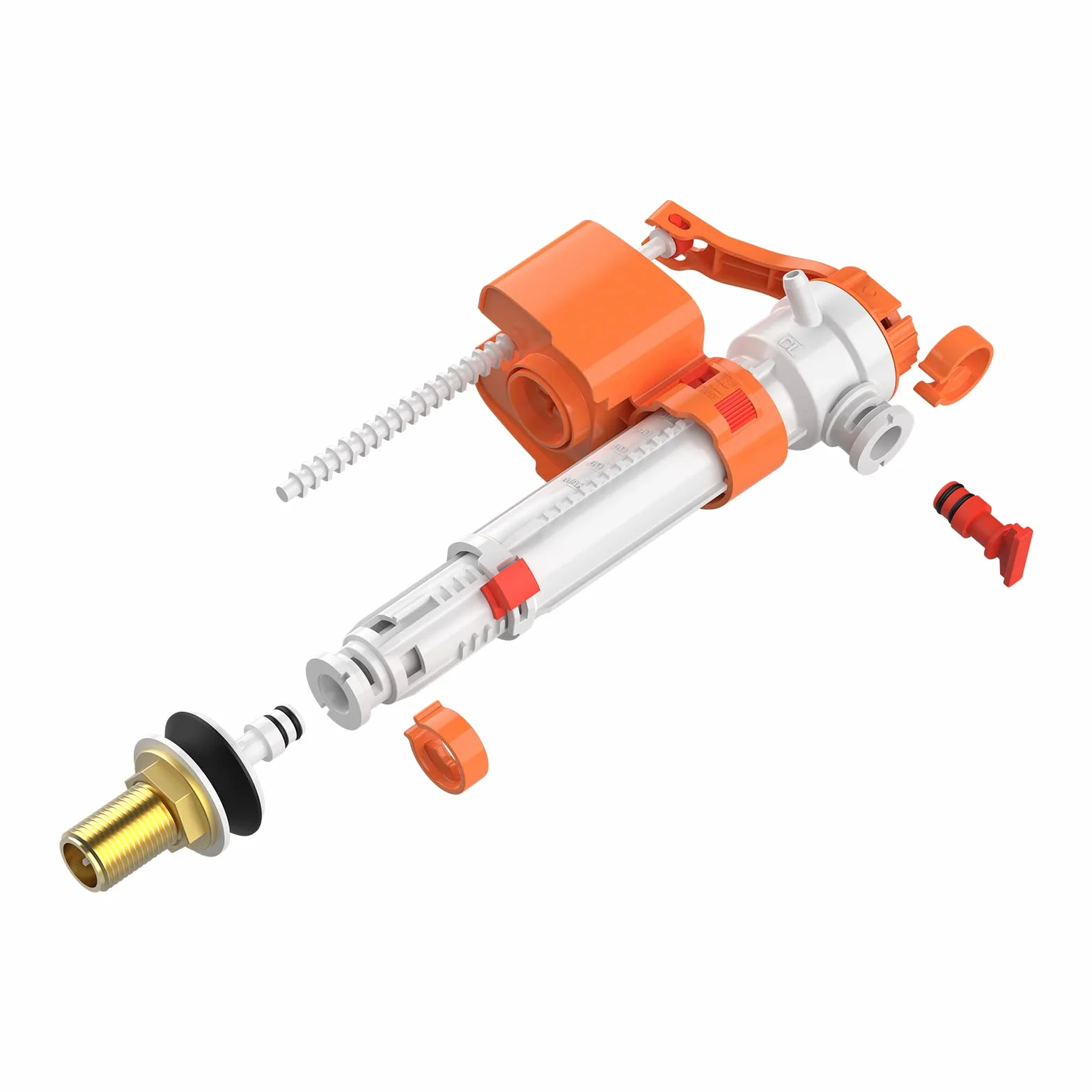 Ibergrif M20521, uniwersalny spłukiwacz toaletowy - mechanizm spłukiwania toalety, wlot wody od dołu/boku, M12/17 (G3/8), zawiera filtr