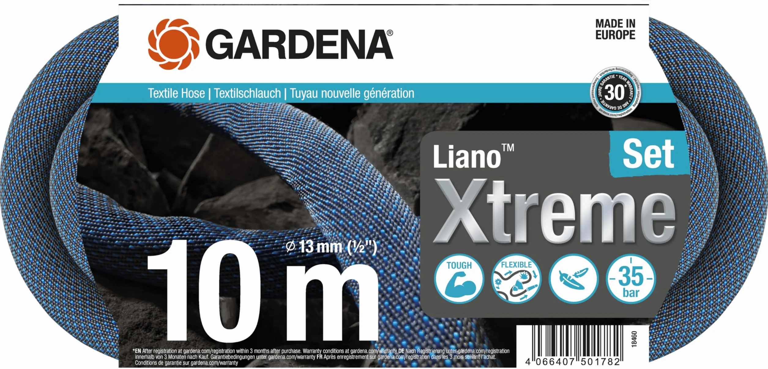 Gardena Liano Xtreme 1/2 cala wąż ogrodowy 10 m odporny na czynniki atmosferyczne PVC