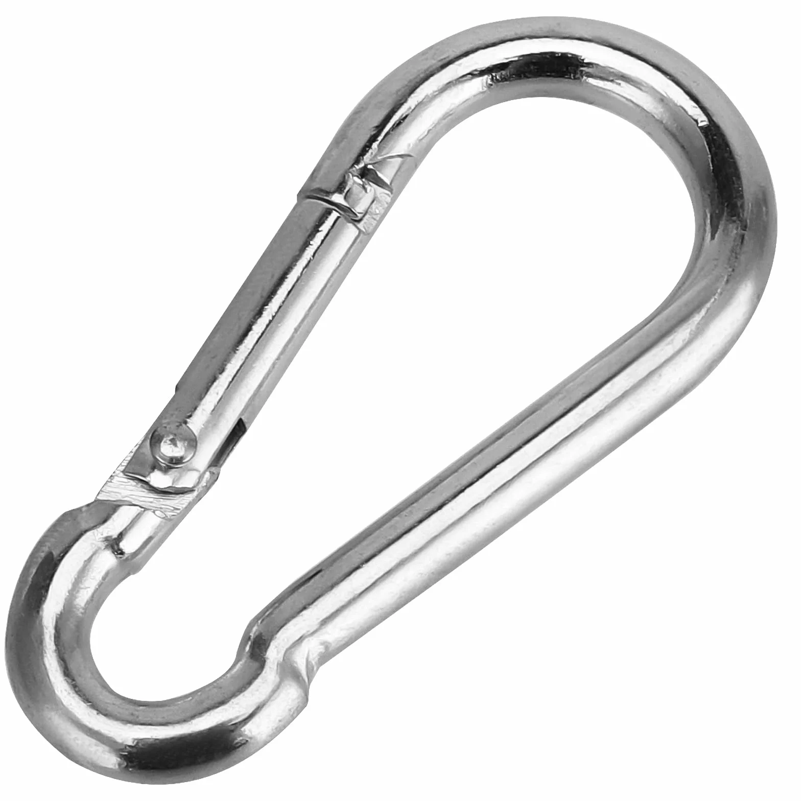 20 sztuk karabi?czyków 50 mm x 5 mm, ma?e karabi?czyki M5 z zamkni?ciem zatrzaskowym, stal chromowana, obci??enie do 110 kg, karabi?czyk na kemping, w?drówki, breloczek do kluczy