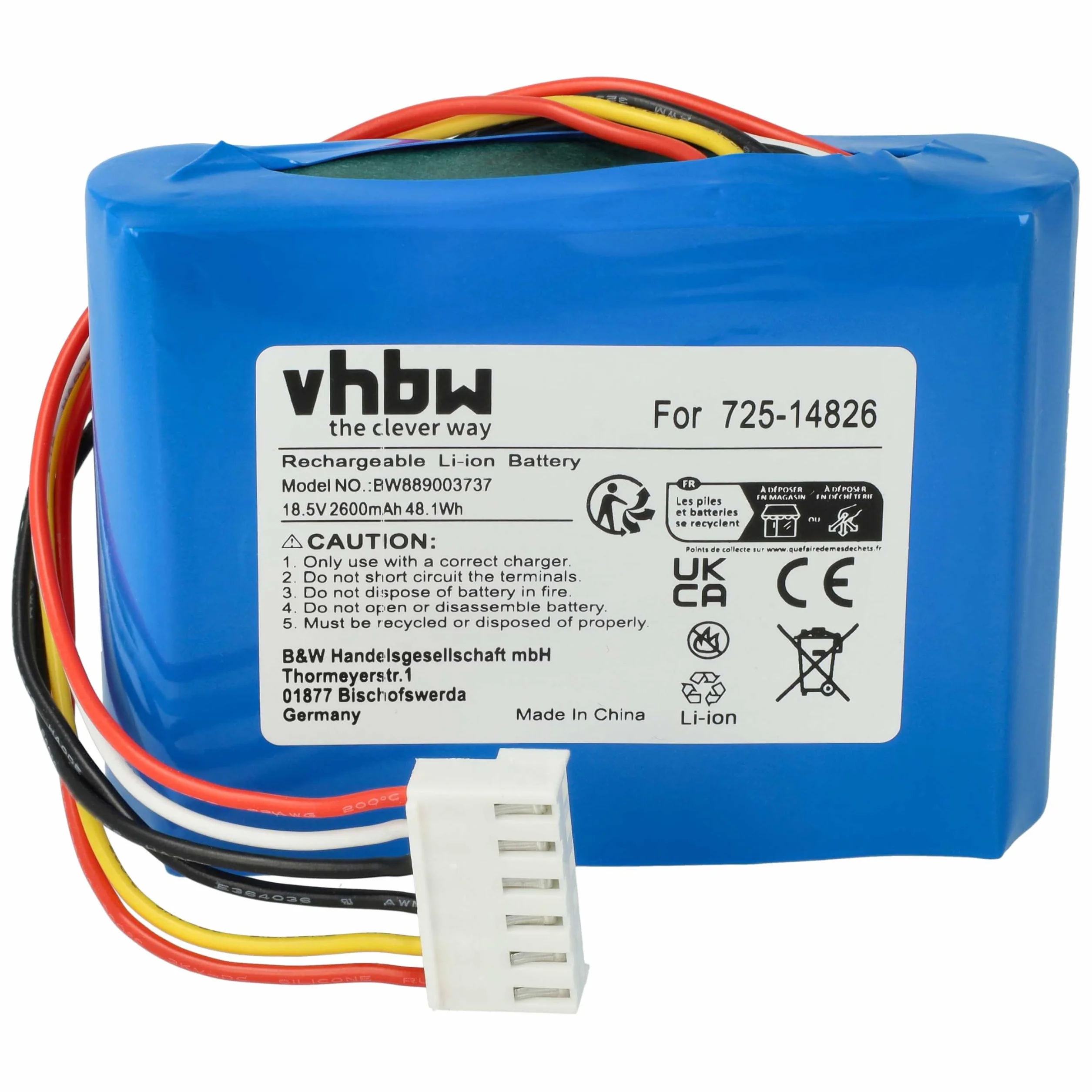 vhbw akumulator zastępuje Cub Cadet 725-14826 2600mAh 18,5V Li-Ion do robota koszącego