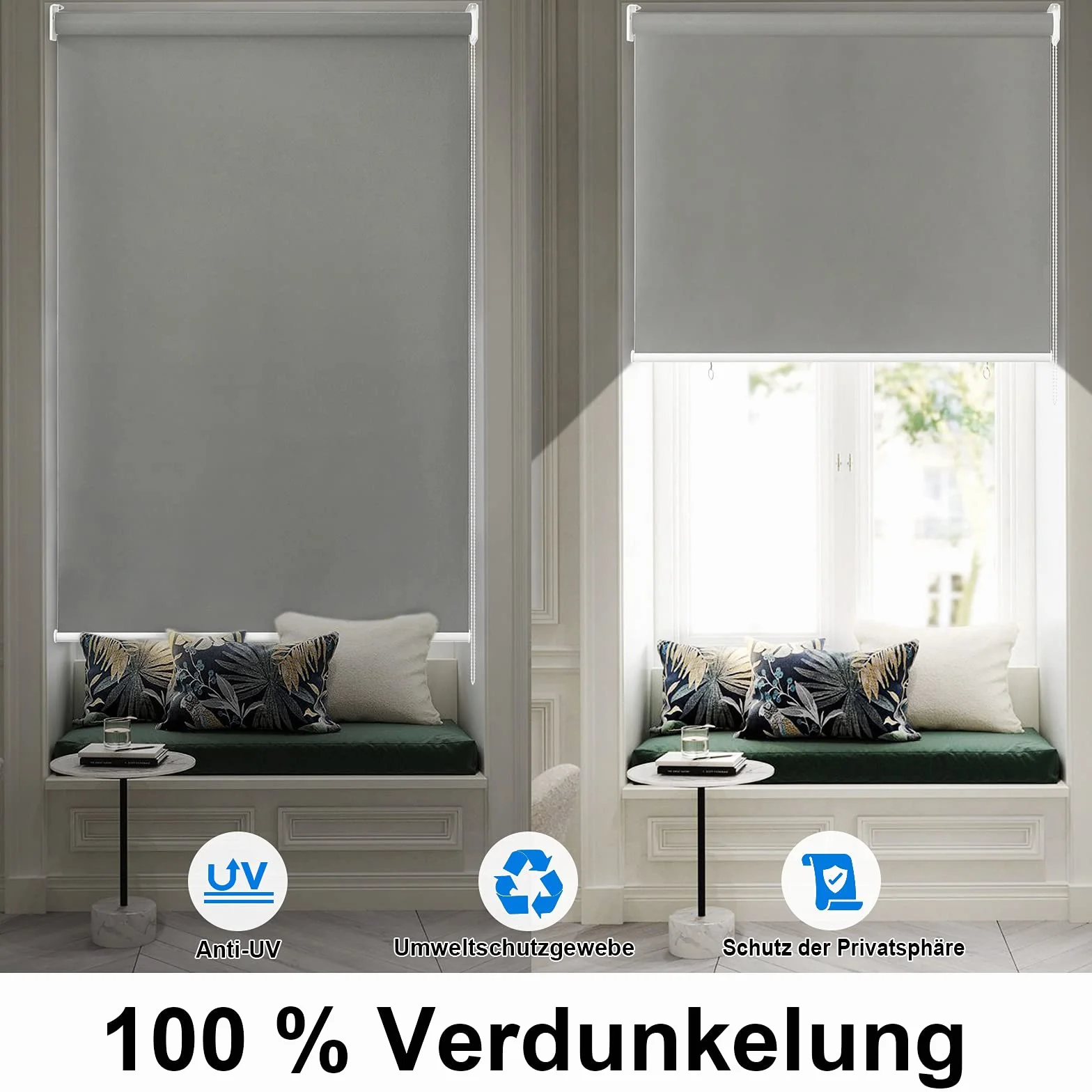 UISEBRT Roleta zewnętrzna przeciwsłoneczna 180x240 cm szara