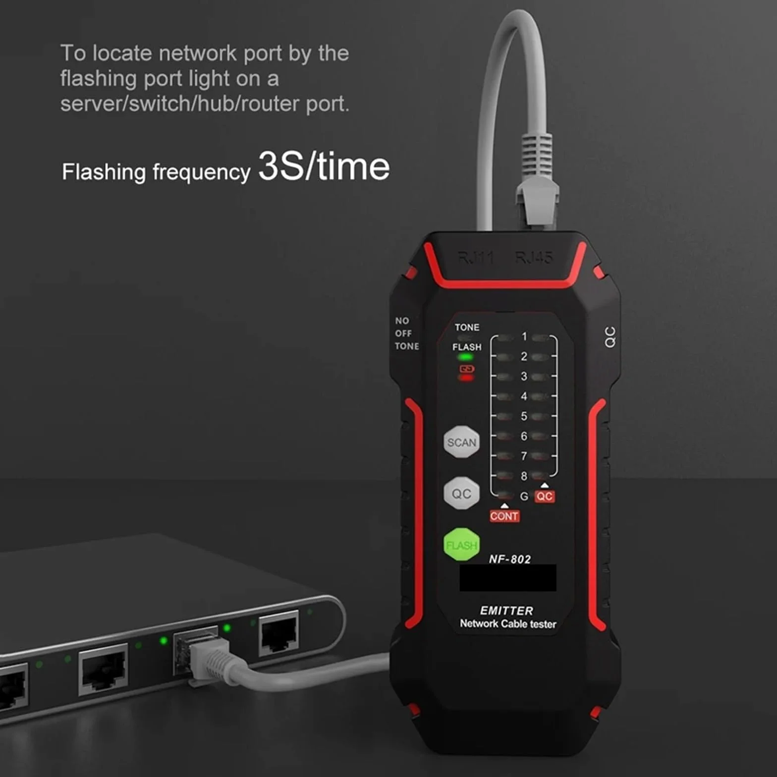 Tester kabli sieciowych, Tester kabli sieciowych RJ11 RJ45 Lokalizator przewodów Cat5 Cat6 Narzędzia sieciowe