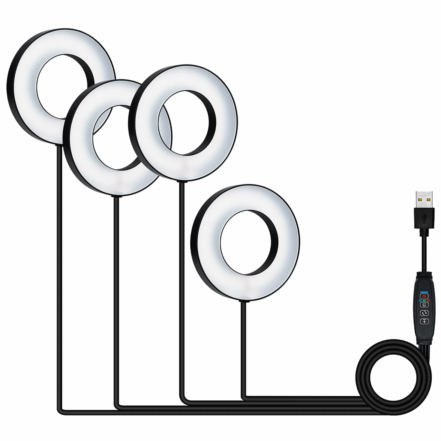 Lampy LED do roślin pełne spektrum 4 sztuki z timerem 3/9/12H 3 tryby świecenia 10 poziomów jasności