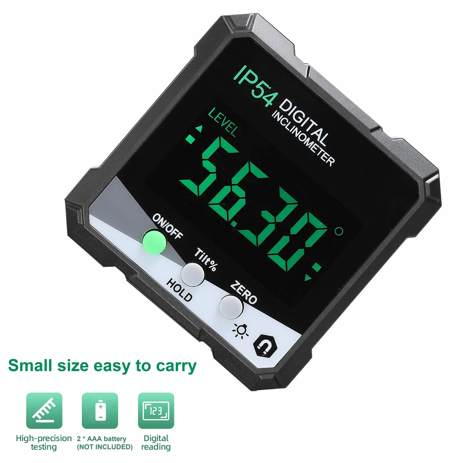 IP54 4 * 90° przenośny cyfrowy inklinometr podświetlenie LCD cyfrowy kątomierz miernik nachylenia cyfrowy linijka kątowa jednostronny ics wielofunkcyjny kątomierz absolutny względny tryb Mesuring