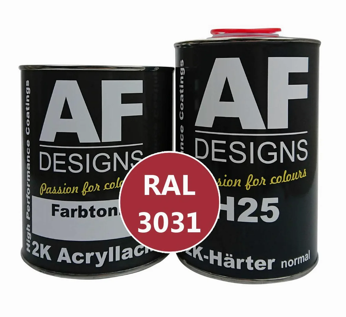 Alex Flittner Designs 2K lakier 4,5 kg zestaw RAL 3031 ORIENTROT jedwabisty mat drewno maszyny lakier przemysłowy do samochodów ciężarowych NFZ