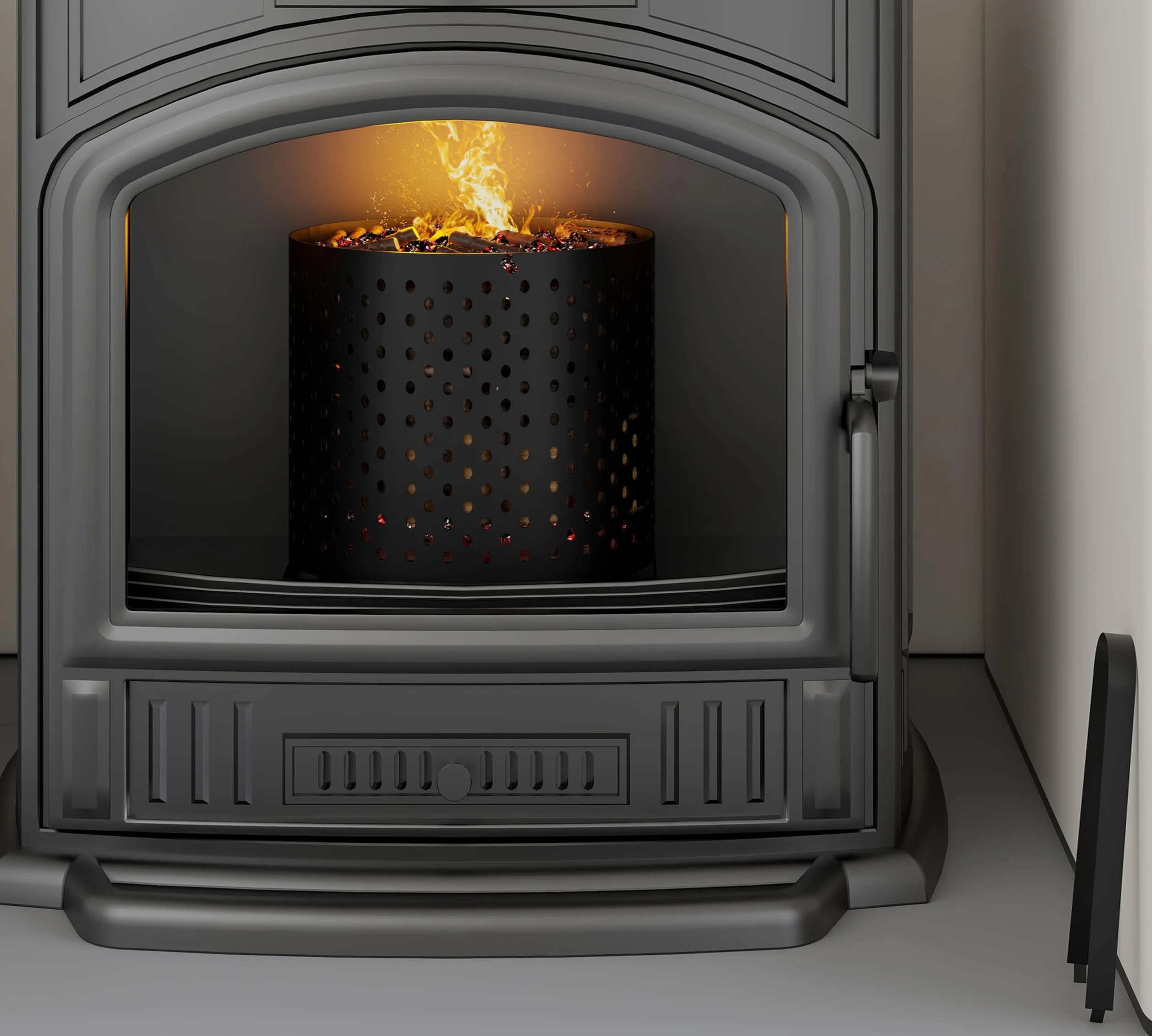 Kingson Kosz na pellet do kominka stalowy palnik 24x17x22 cm