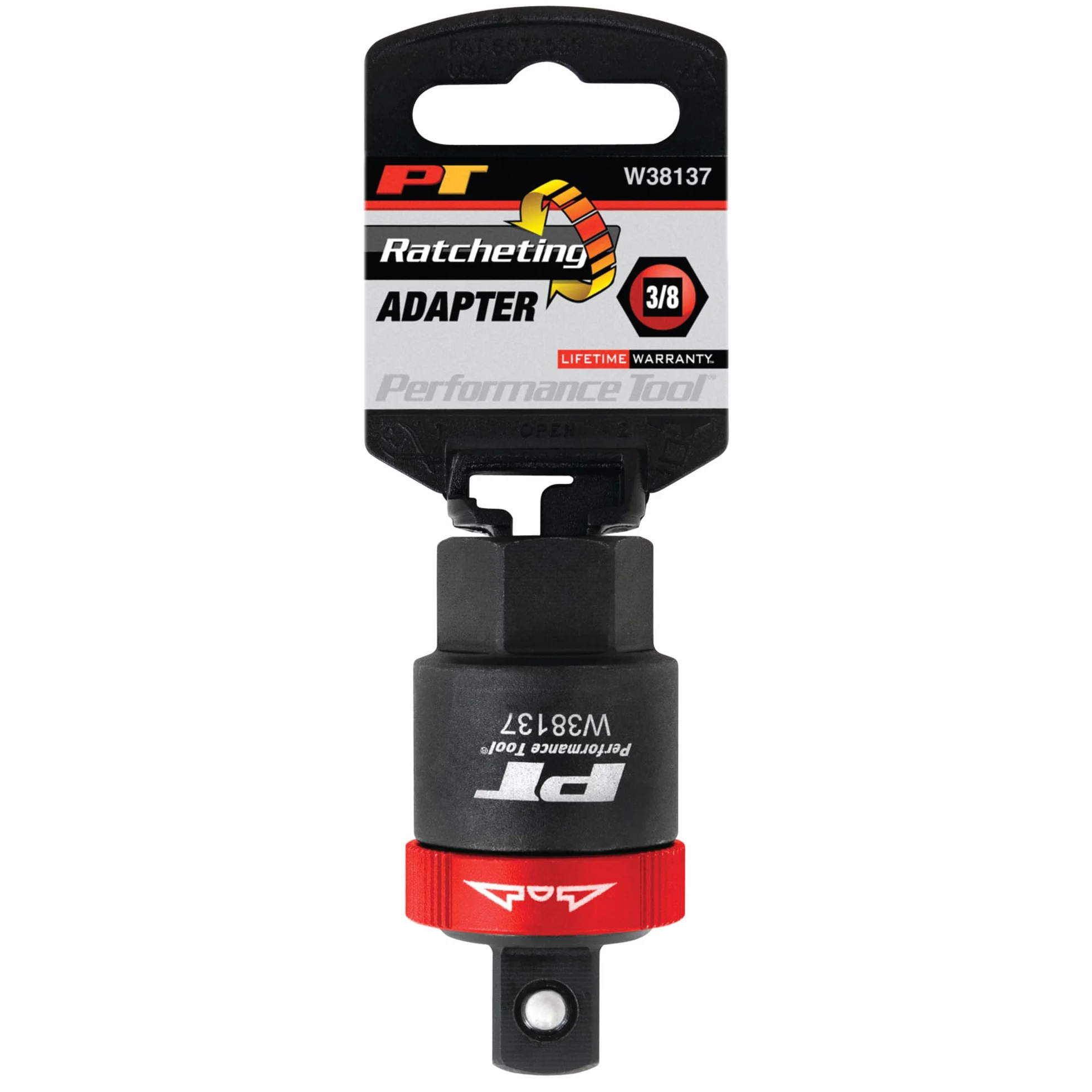 Performance Tool W38137 3/8-Inch Drive Ratcheting Adapter,Black