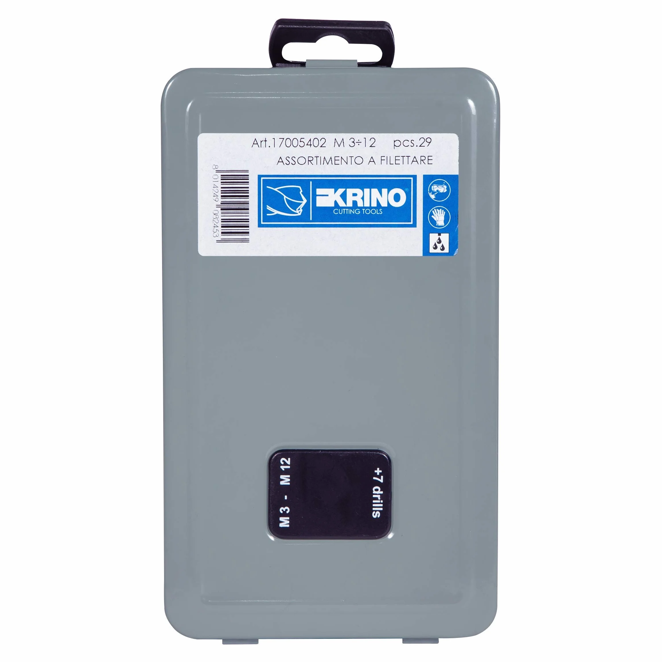 Krino 17005402 gwintownik i narzynka M 3 12, zestaw 29 sztuk, stal