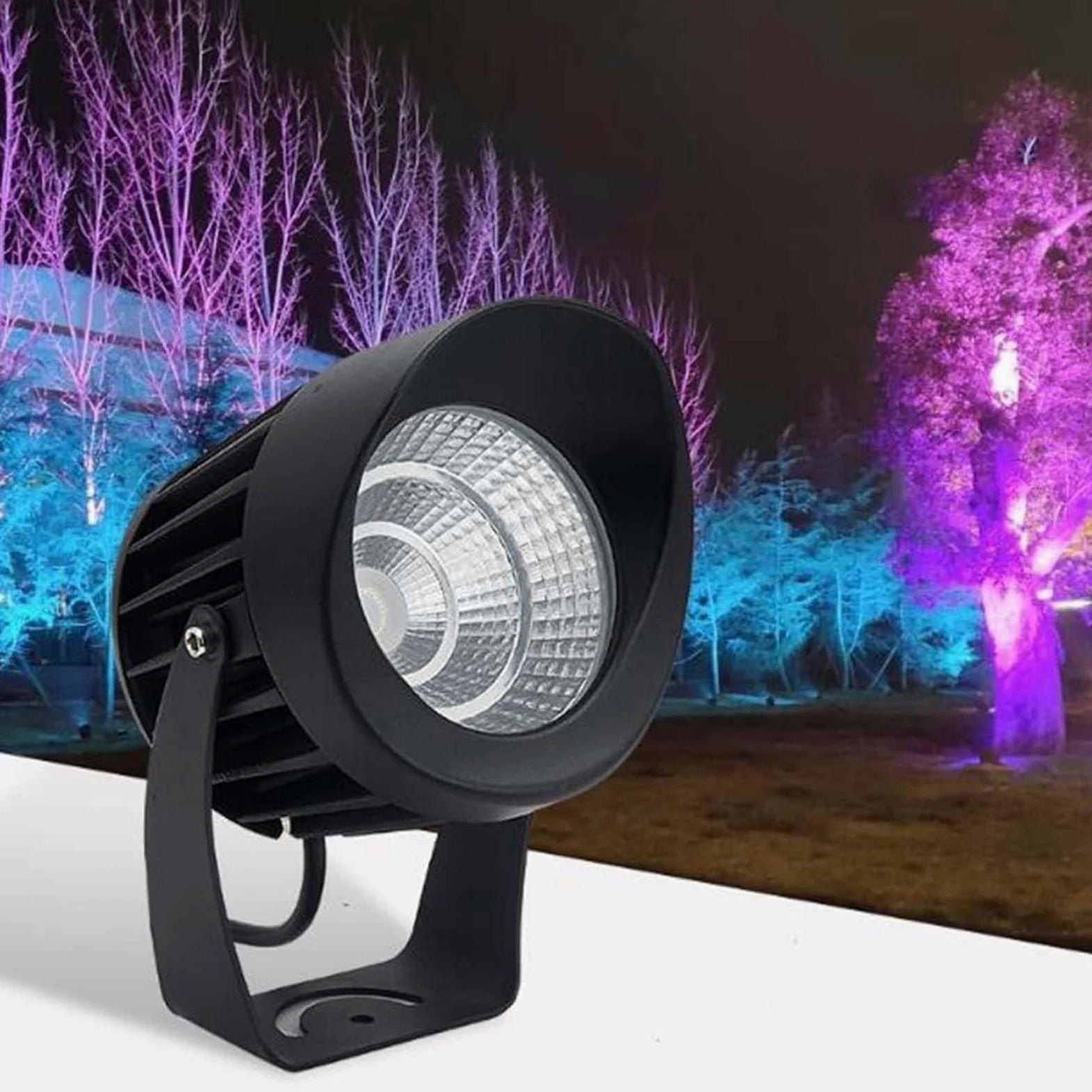 Zewnętrzny reflektor obrotowy - projektor LED, skoncentrowana wiązka światła LED AC85-265V, oświetlenie drzew o klasie IP65 Wodoodporne, oświetlenie LED do ogrodu i kształtowania krajobrazu