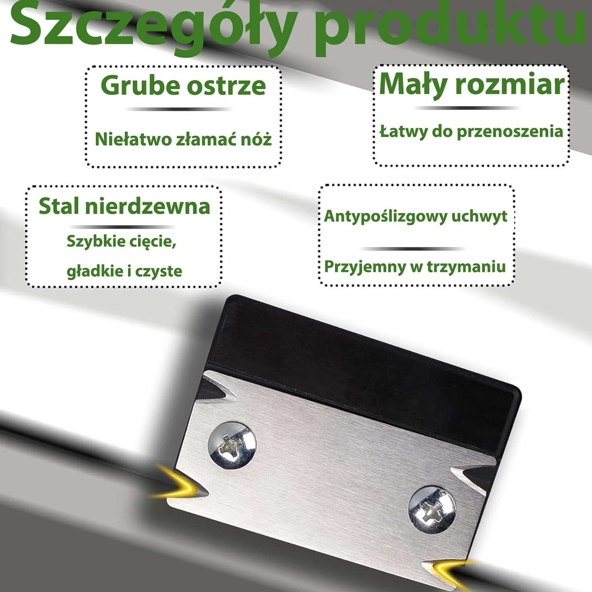 Przenośny obcinak do forniru i drewna z wymiennym ostrzem antypoślizgowym