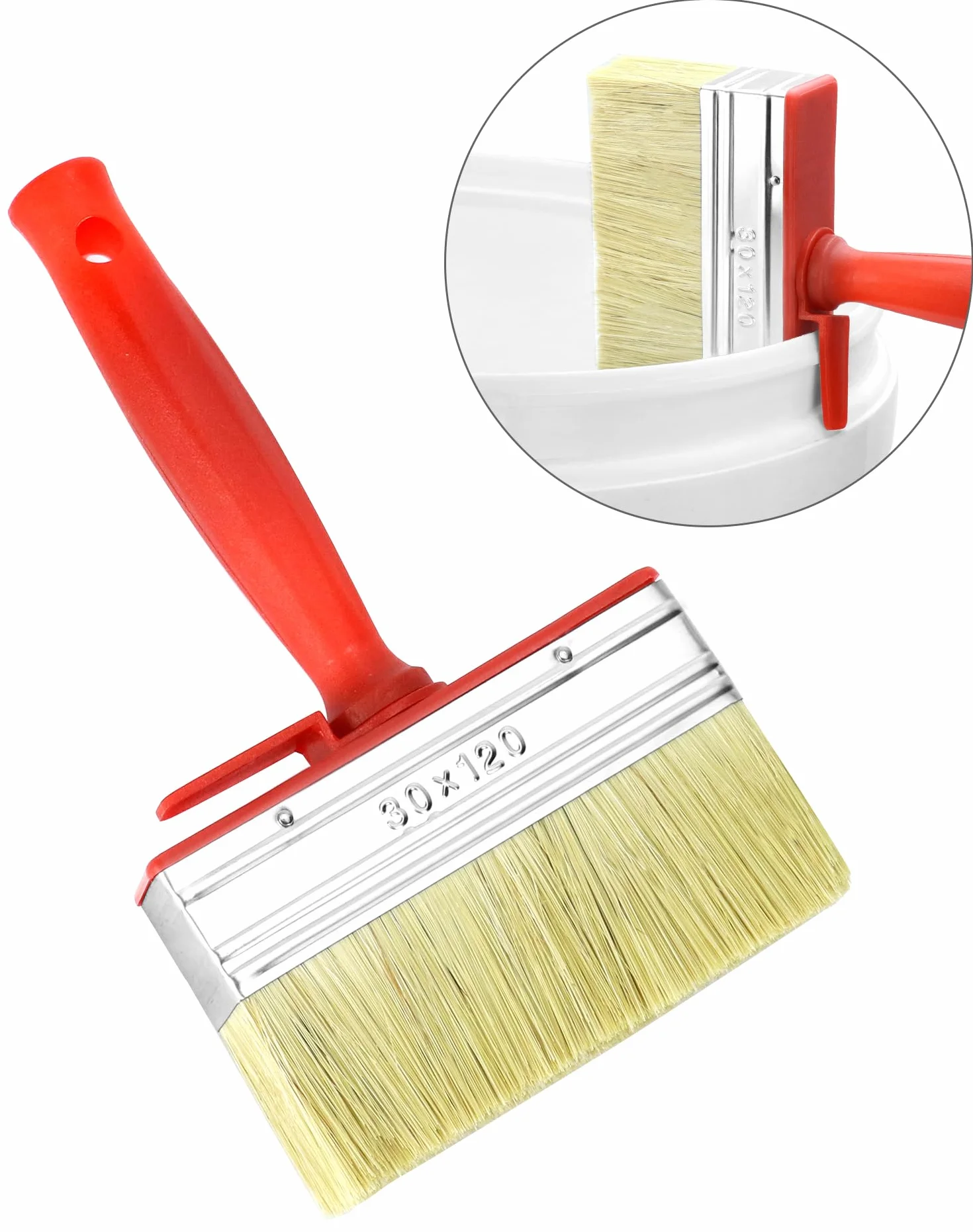 QWORK® 3-częściowy zestaw pędzli, szczotka ścienna, 30 x 120 mm, idealny do malowania na zewnątrz i prac konserwacyjnych
