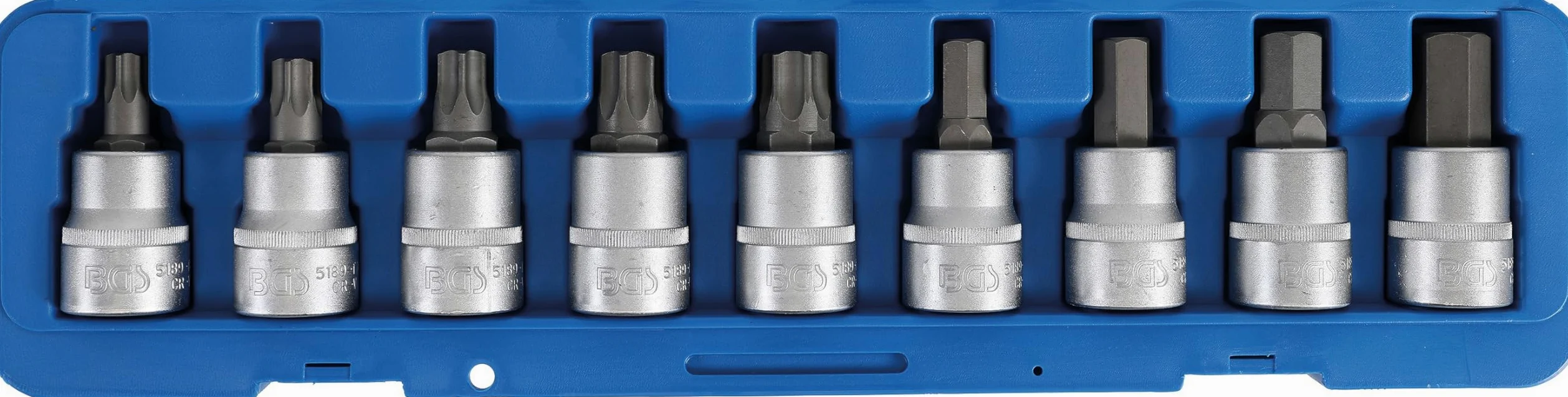 BGS 5189 | Zestaw nasadek do bitów | 20 mm (3/4") | gniazdo sześciokątne, profil T (do Torx) | 9 szt.