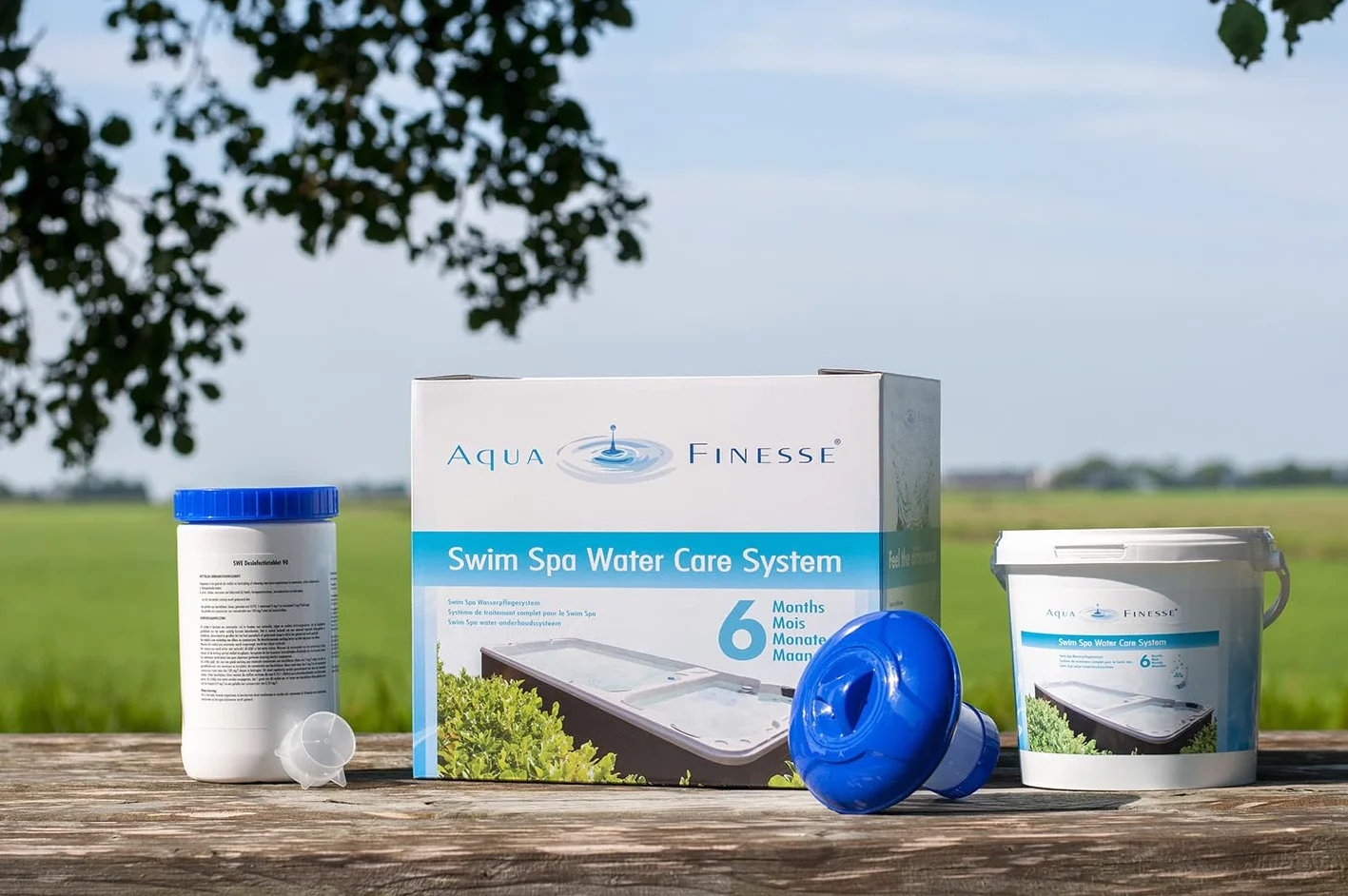AquaFinesse Swim Spa Box z tabletkami chloru – SwimSpa zestaw do pielęgnacji wody