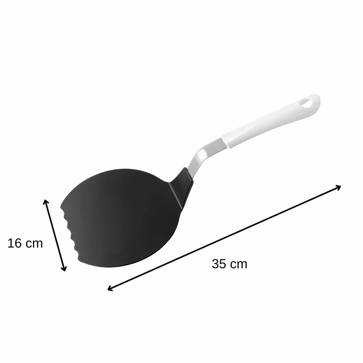 Fackelmann Łopatka do omletów 34,5 cm ARCADALINA Crepewender z tworzywa sztucznego biały srebrny czarny