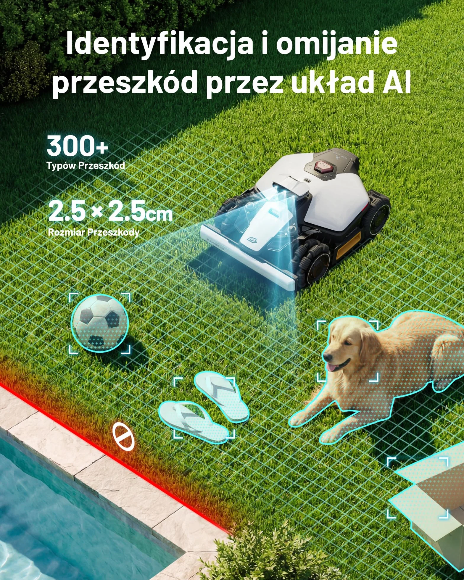 MAMMOTION LUBA Mini 2 AWD 1000 Robot Koszący bez Kabla 1000 m² Tri-Kamera AI Vision NetRTK DropMow