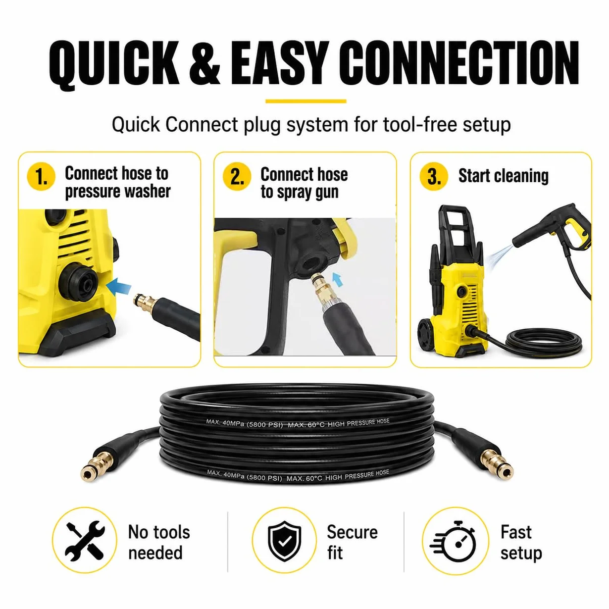 Wąż wysokociśnieniowy Kärcher K2-K7 Quick Connect 8 m przedłużający