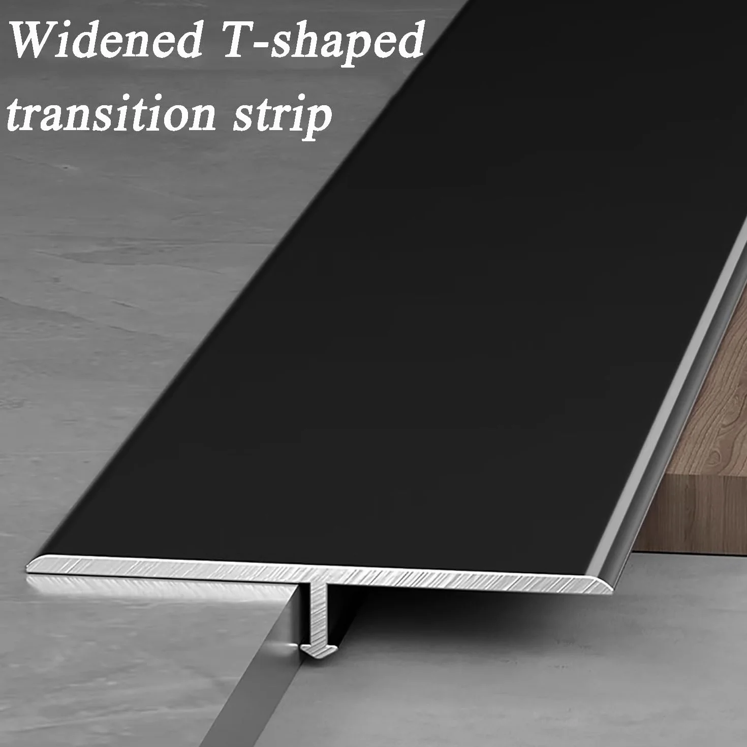 Ciemnoszara aluminiowa listwa wykończeniowa T do płytek drewnianych podłóg betonowych - 50 mm (2 cale) x 0,9 m osłona krawędzi łatwa instalacja, idealna do renowacji domu