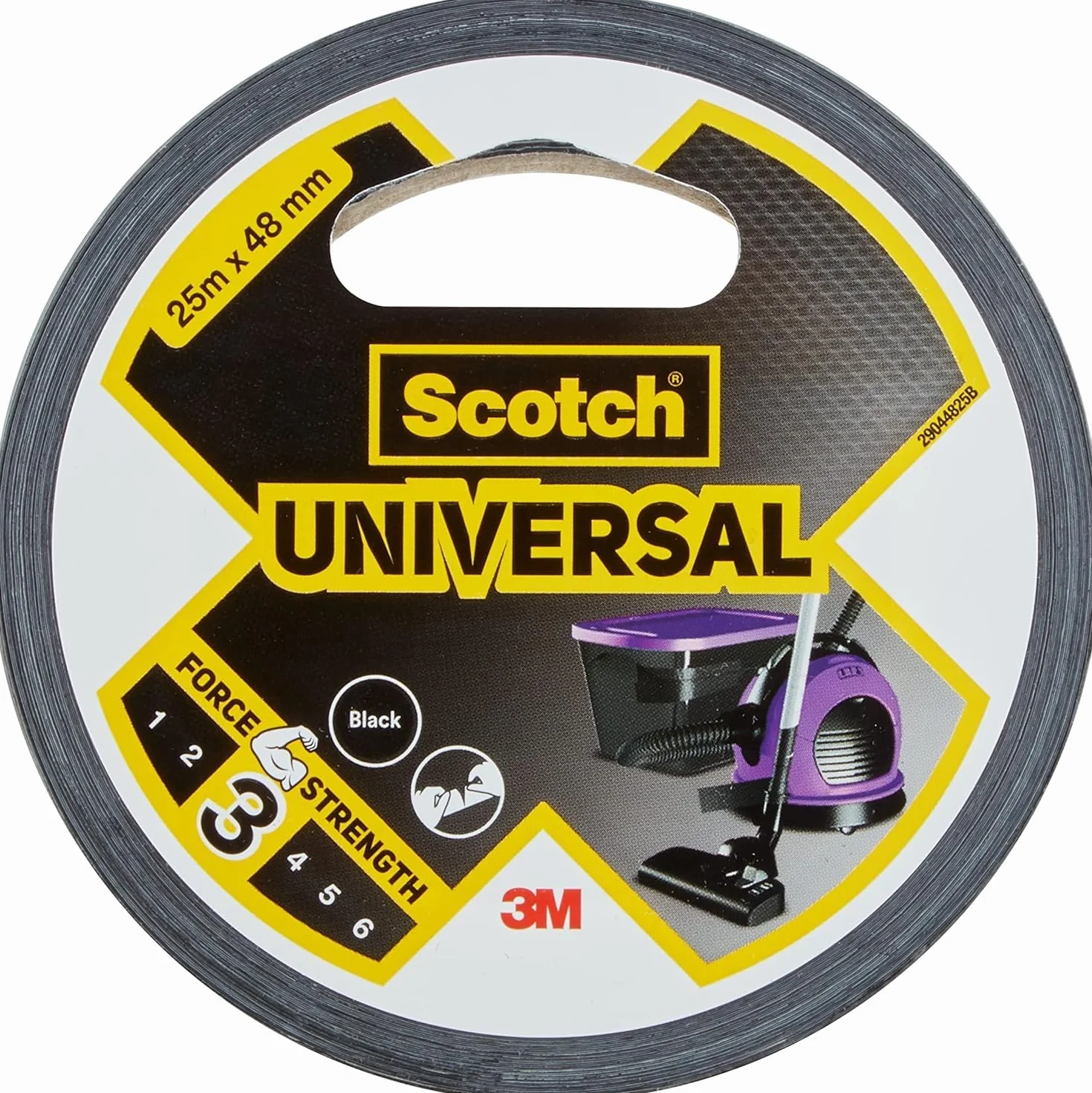 Scotch Taśma naprawcza, UNIWERSAL, czarna - 1 rolka, 25 m x 48 mm - do użytku wewnętrznego, mocny klej, mocna i wodoodporna