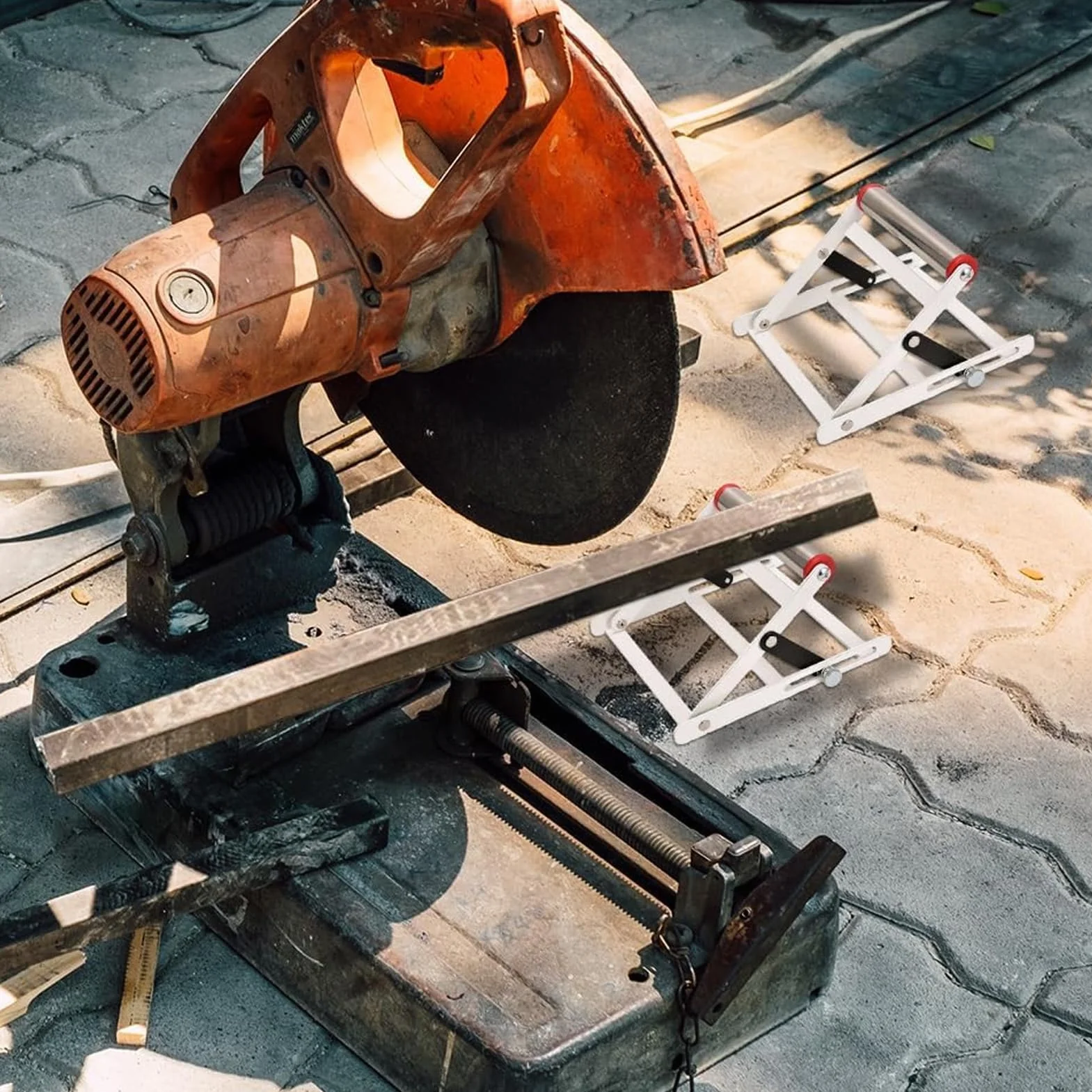 Regulowana Rama Nośna Maszyny do Cięcia, Regulowana wysokość 55-135 Mm Podstawa Robocza Maszyny do Cięcia Metalu, Składany Stojak Podporowy Maszyny do Cięcia Metalu, Stojak na