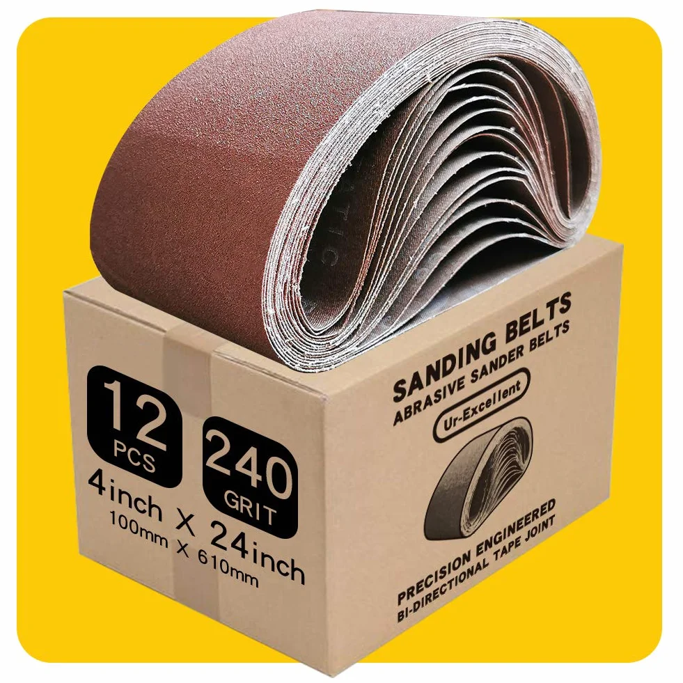 Pas szlifierski o ziarnistości 100 x 610 mm 240 | Wysokiej jakości pasek szlifierski z tlenku glinu | Papier ścierny premium do szlifowania – 12 sztuk
