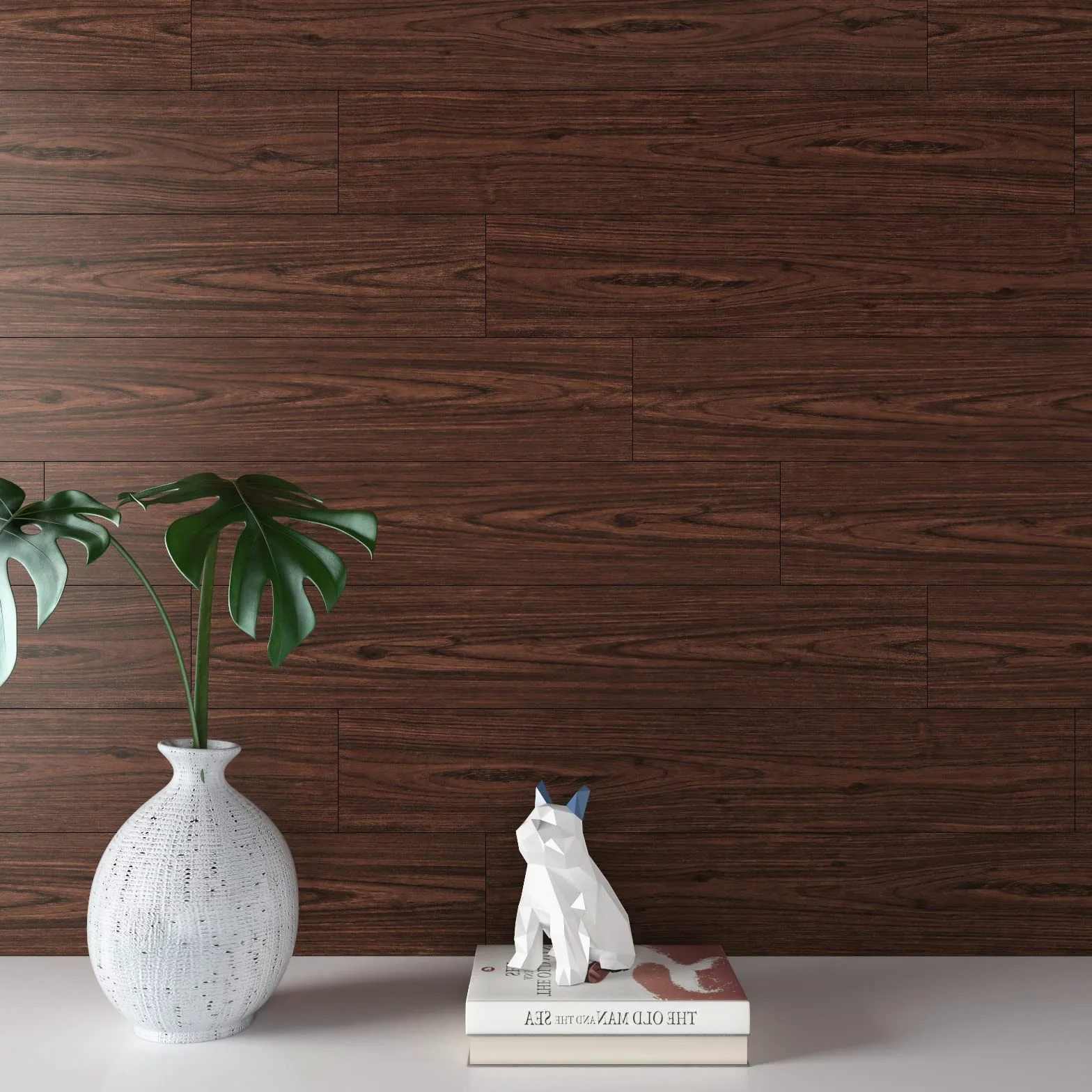 Livelynine Podłoga winylowa Samoprzylepna optyka drewna Mahogany PVC Podłoga Samoprzylepna Optyka drewna Retro 90x15CM Płytki PVC Samoprzylepna Kuchnia Łazienka Wodoodporne klejące Schody 4-płytki