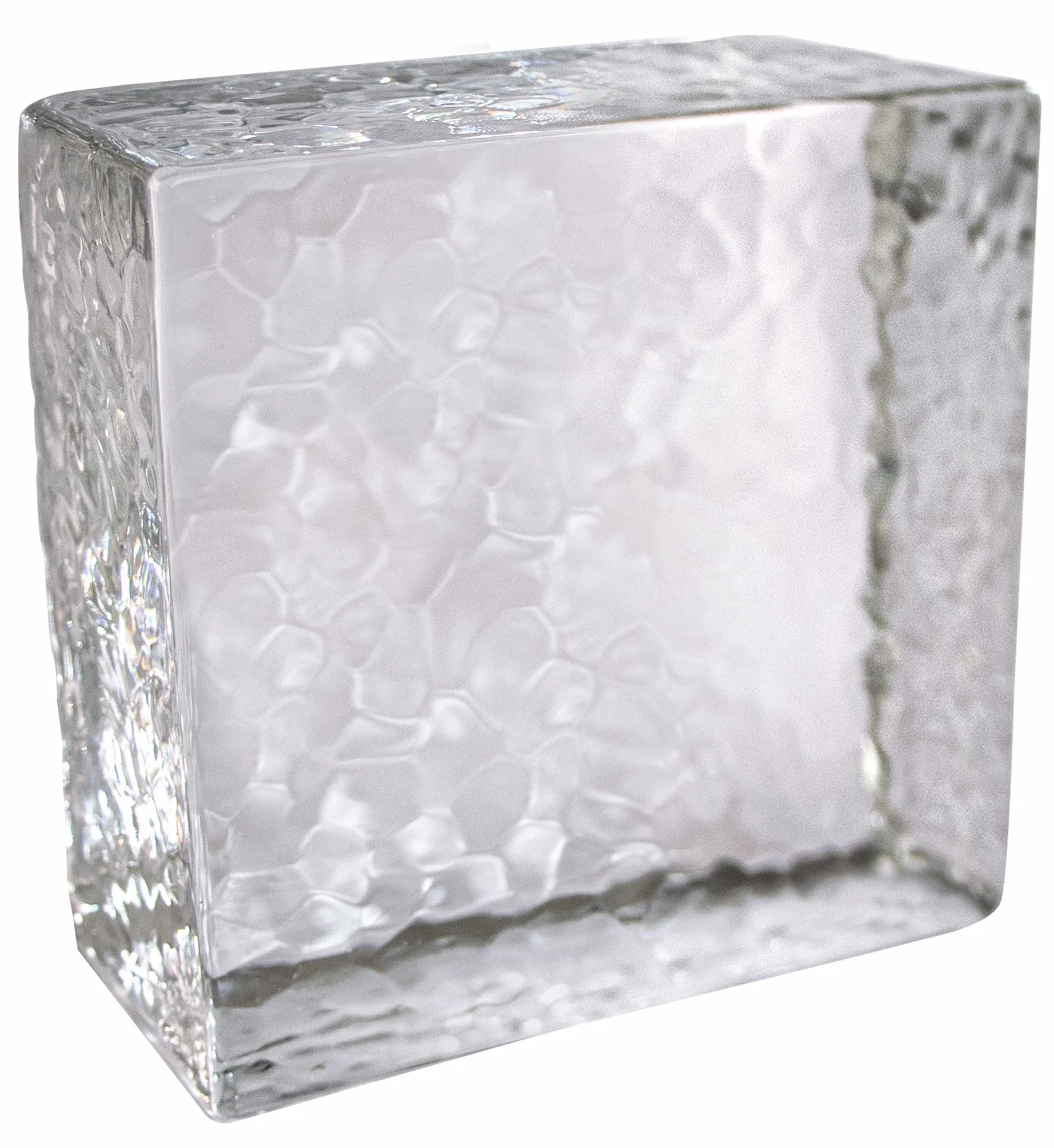 Fuchs Design Crystal Collection, 1 x szklany kamień szklany uderzenie młotkiem błyszczące, ok. 12,3 x 11,6 x 5,3 cm, szklany klocek z prawdziwego szkła