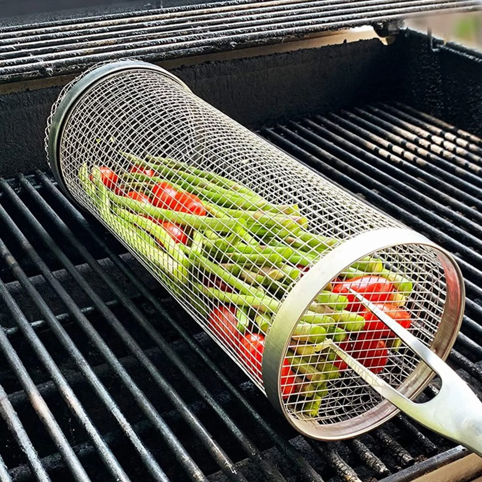 Kosz do grillowania ze stali nierdzewnej 30 cm 13,5 l