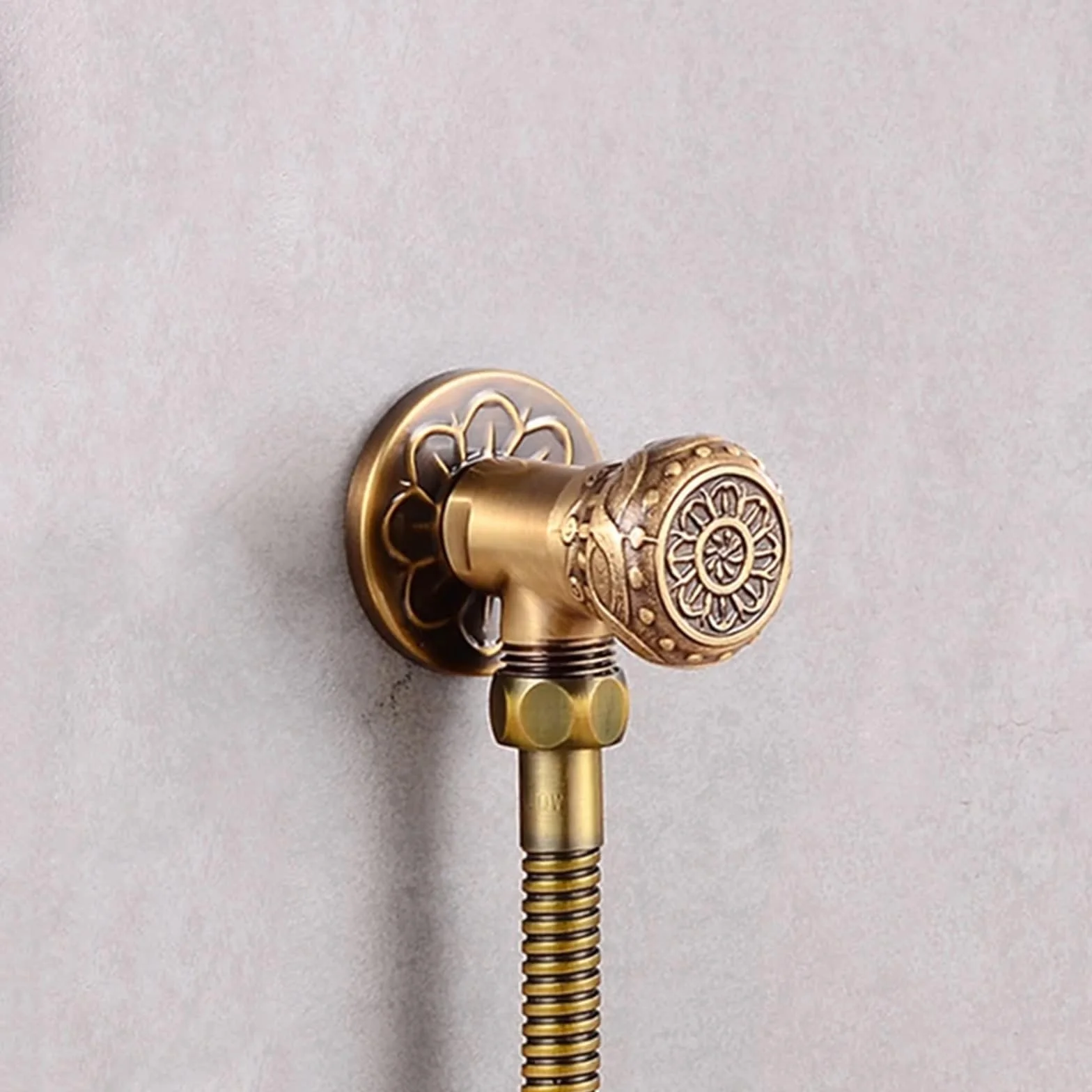 Zestaw słuchawkowy ręczny bidet głowica prysznicowa Shattaf Antyczny brąz Zestaw zaworów miedzianych, baterie strumieniowe (antyczny 2)
