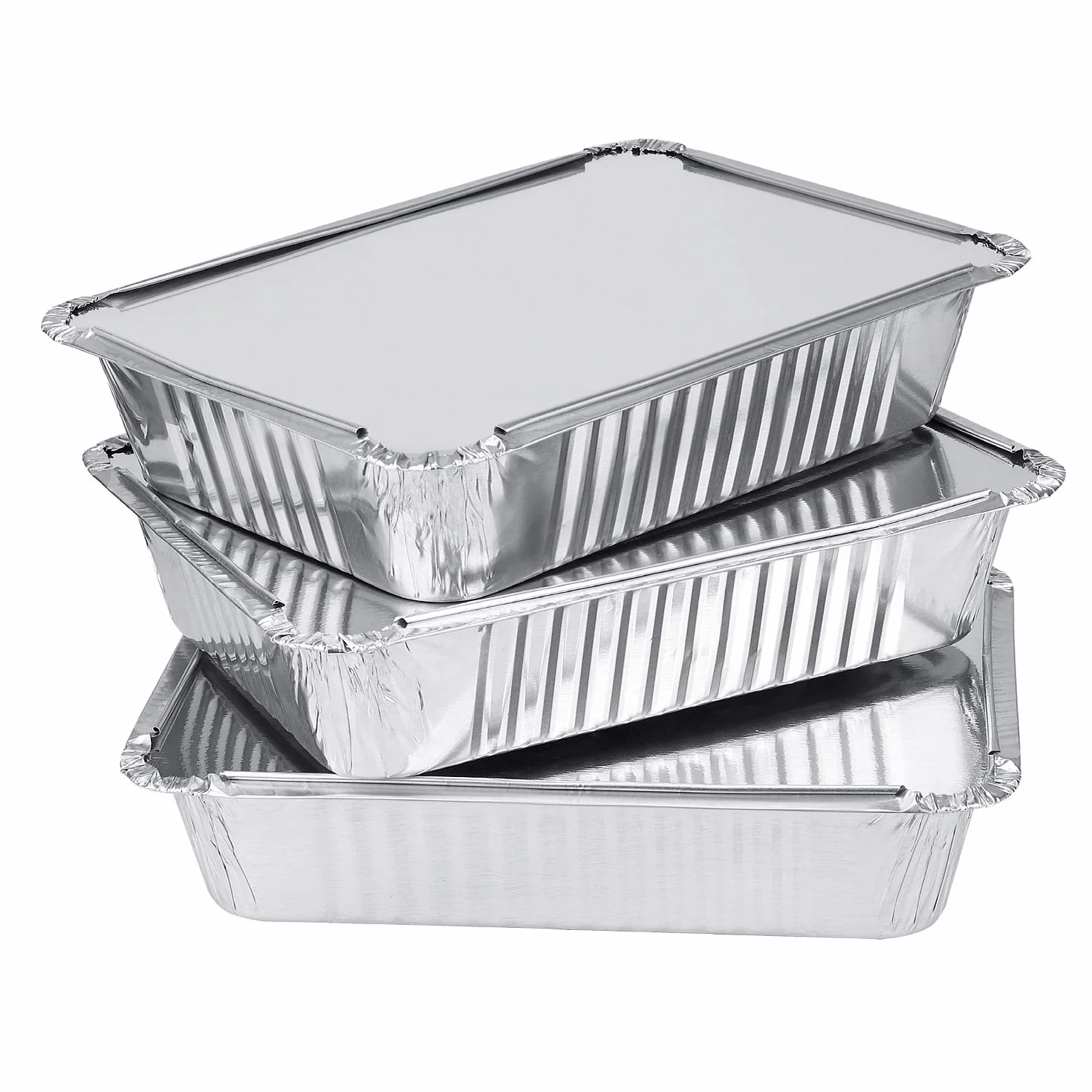 Tacki z folii aluminiowej 22x16x5 cm 1000 ml z pokrywkami do grilla