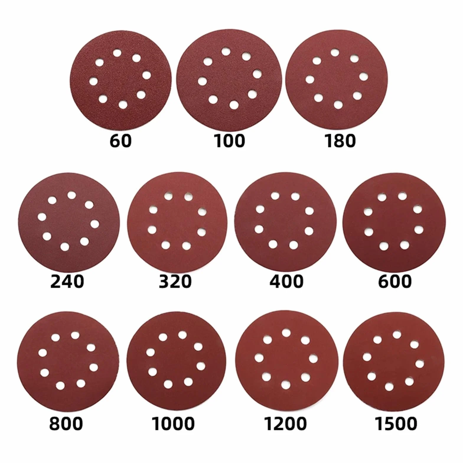 Paski ścierne, papier ścierny, 100 szt. krążków ściernych 5 cali 8 otworów rzep samoprzylepny papier ścierny 125 mm 60~2000 gradacji szlifierka mimośrodowa ścierna(400grits)