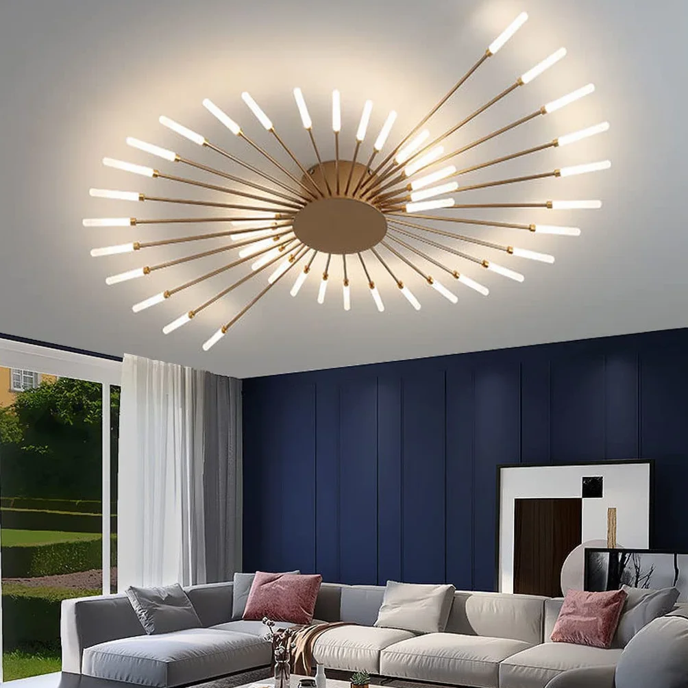 Nowoczesna lampa sufitowa LED, lampa sufitowa fajerwerki, design, żyrandol, kreatywność, sypialnia, salon, lampa ścienna, przedpokój, biuro, pokój dziecięcy, oświetlenie wewnętrzne, dekoracyjne