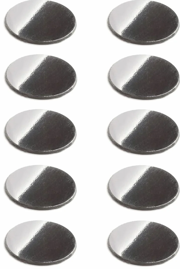 cyclingcolors 10 x zaślepek samoprzylepnych, chromowanych, srebrnych, 16 mm, szafa, regał, otwór do przyklejenia, zaślepki ochronne