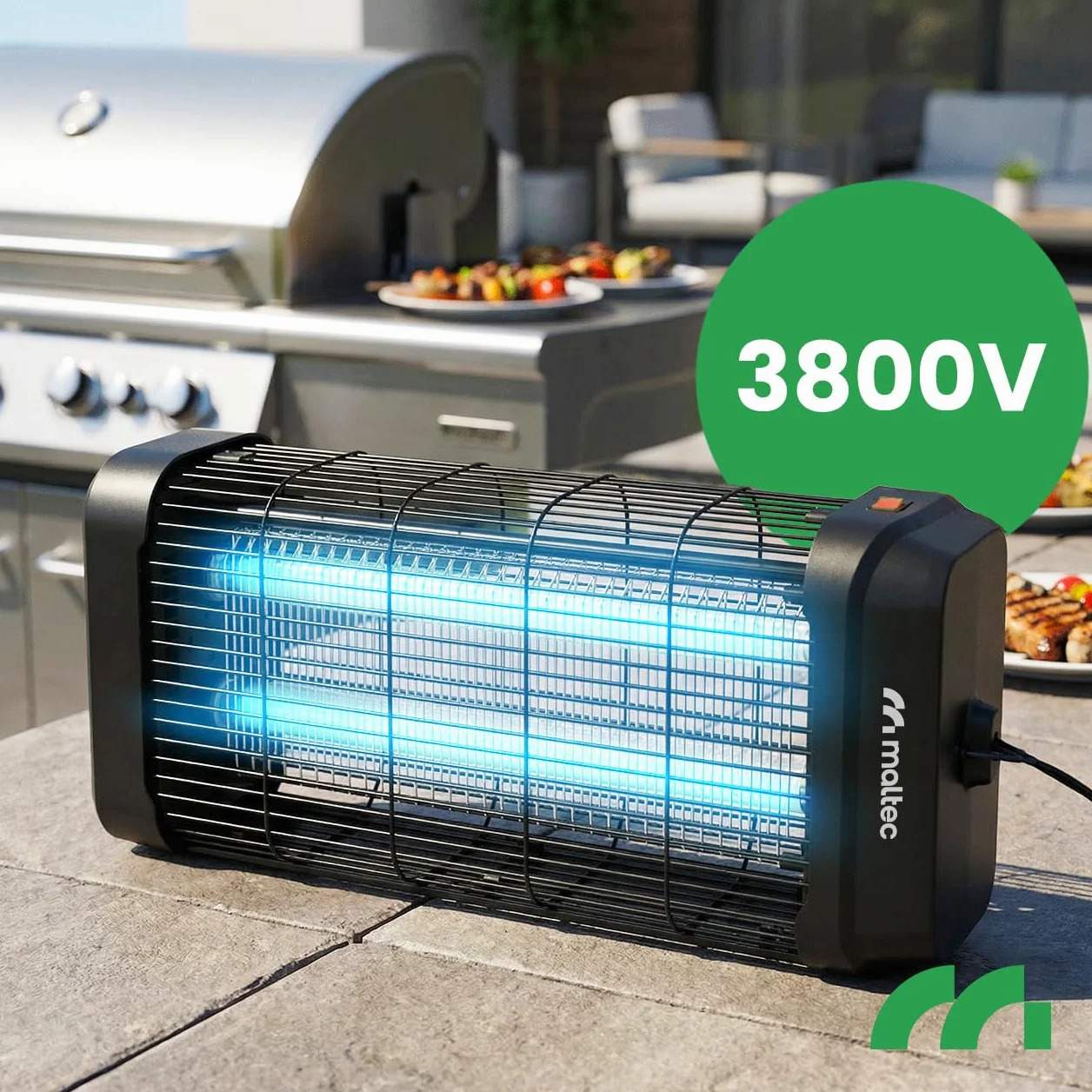 Lampa owadobójcza, lampa przeciw owadom, lampa MalTec 20 W, elektryczna, 3800 V, pułapka na muchy ze światłem UV