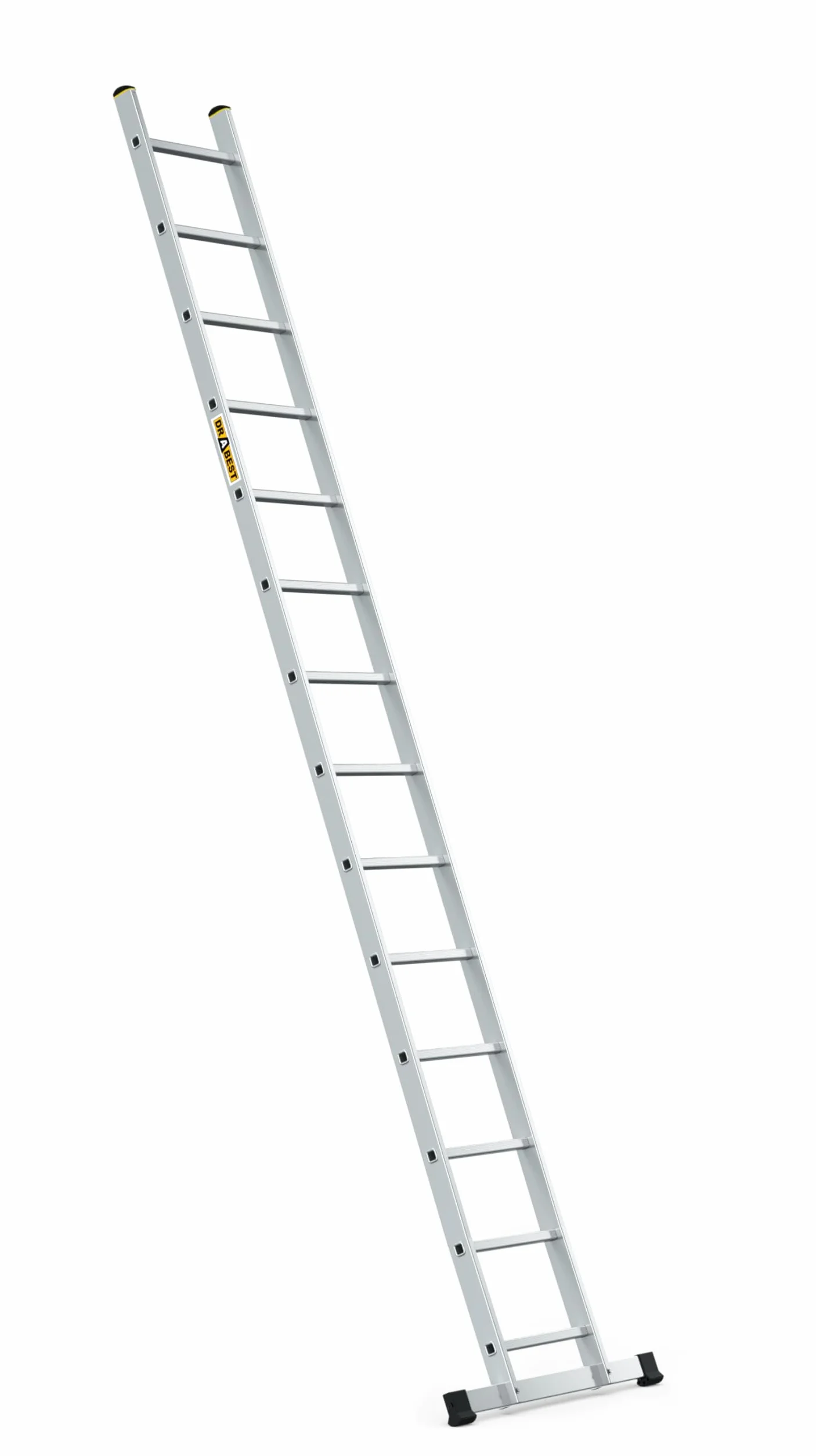 Drabest SERIA PRO 1x14 Aluminiowa Drabina Wielofunkcyjna 150 KG - Aluminiowa Drabina Stopniowa - Drabiny Wielofunkcyjne - Składana Drabina Stopniowa - 40 X 378 X 6 Cm