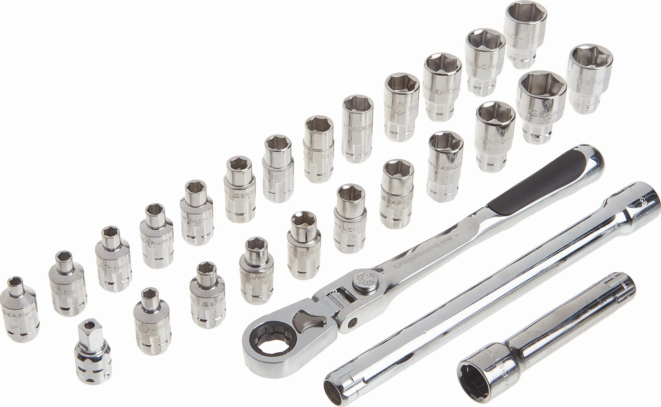GEARWRENCH Zestaw 27 standardowych narzędzi mechanicznych SAE/metrycznych 6 punktów 6 pt
