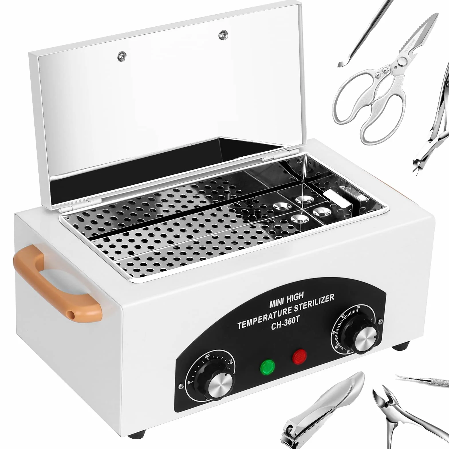 Xverycan Sterylizator gorącego powietrza 300 W, sterylizator do czyszczenia paznokci, narzędzi kosmetycznych, narzędzi fryzjerskich, salonów kosmetycznych, fryzjerskich, salonów piękności