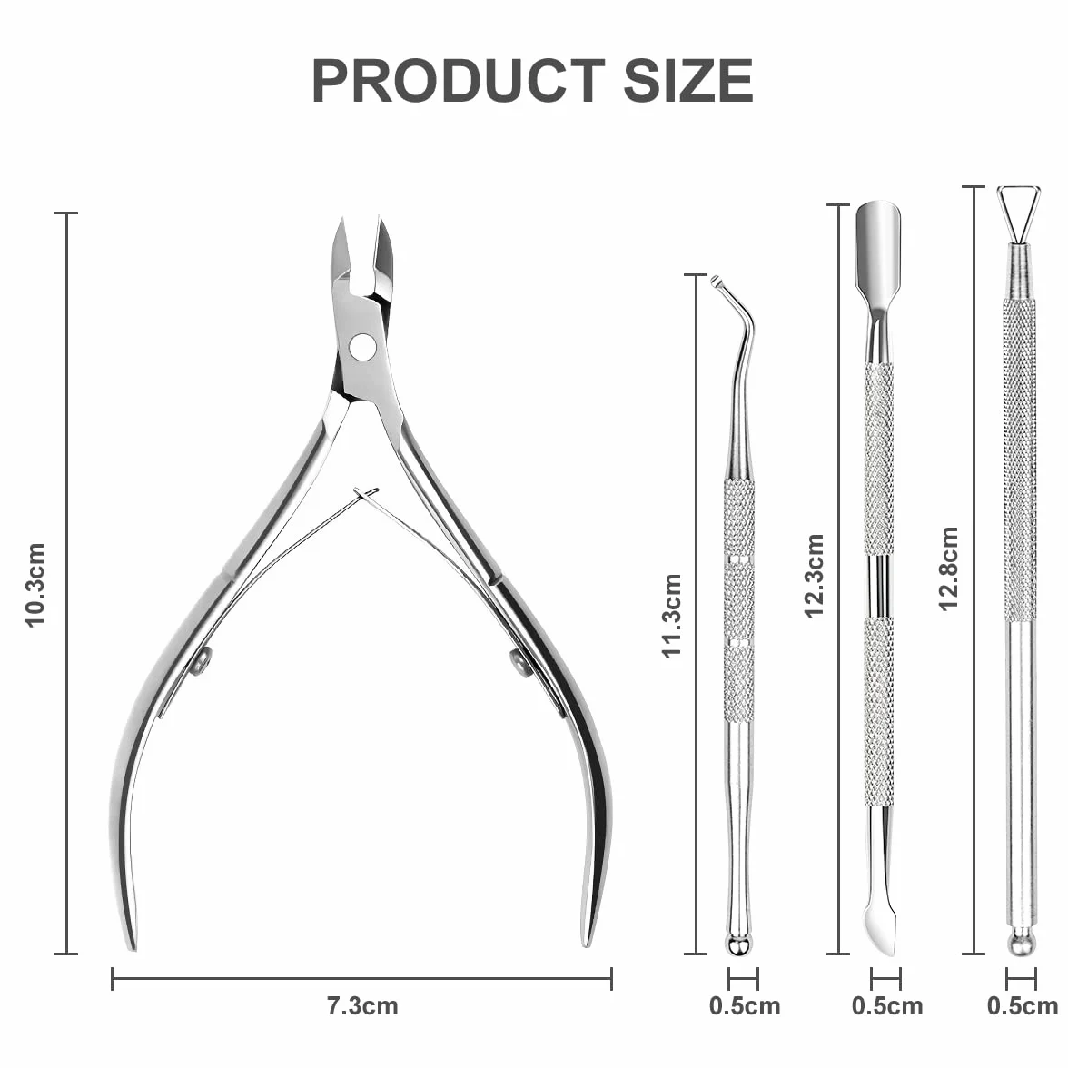 ACWOO Cążki do Skórek, Zestaw 4w1 do Pielęgnacji Skórek z Nożykiem do Skórek, Profesjonalne Narzędzia ze Stali Nierdzewnej do Manicure i Pedicure do Paznokci Rąk i Stóp