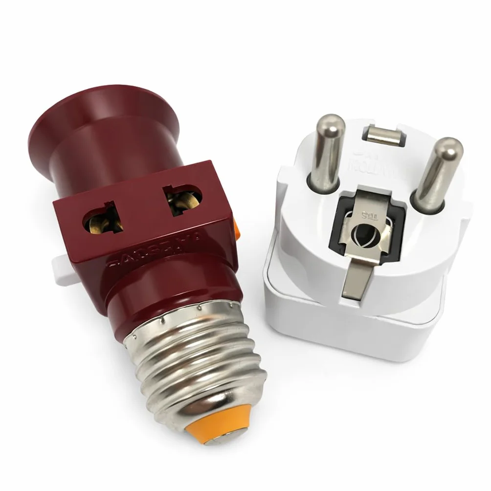MarketKingStore oprawka do lampy, tworzywo sztuczne, oprawa z nakrętką E27 z przełącznikiem 6 A [klasa energetyczna A]