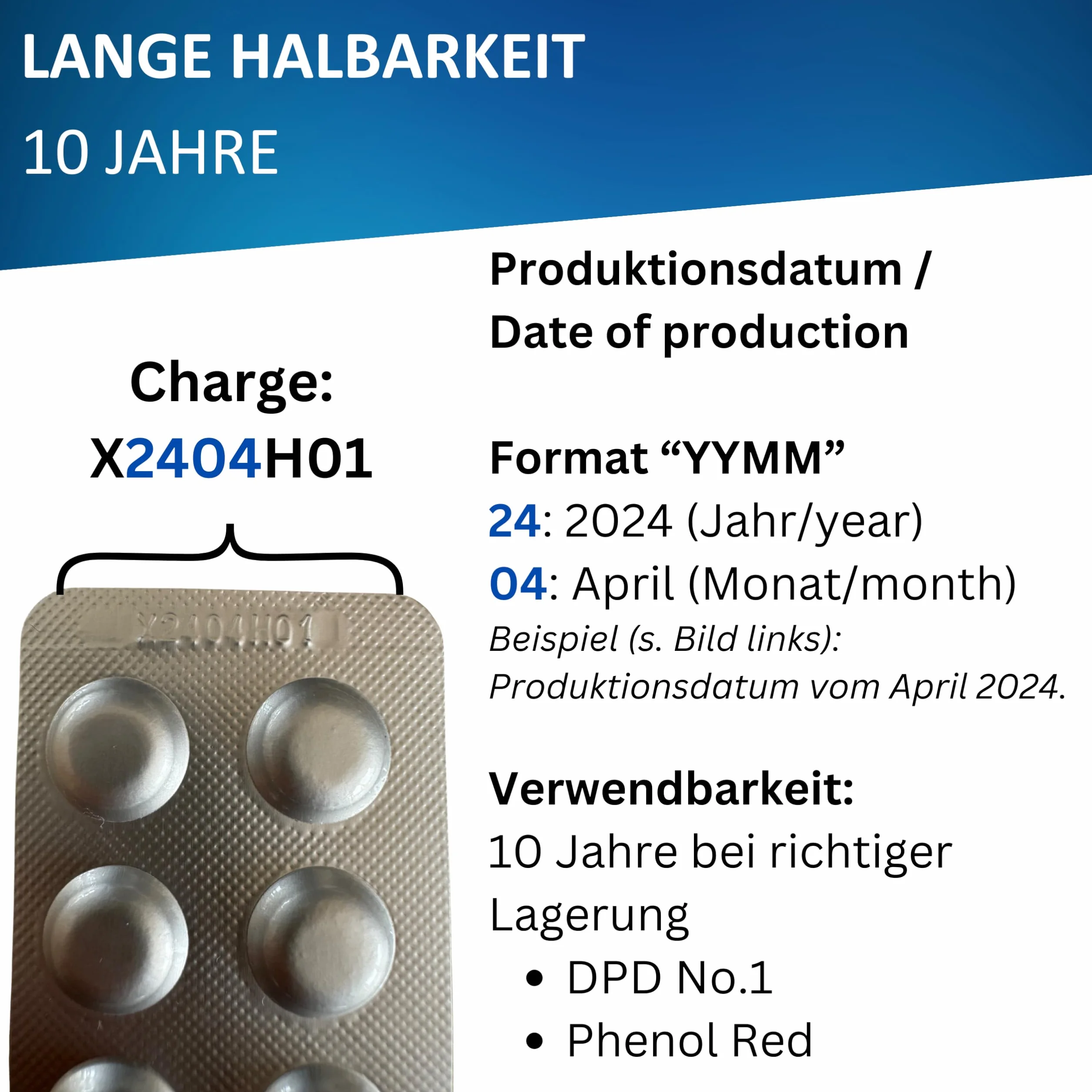 Rapid Tabletki testowe pH Phenol Red DPD1 do testera wody, 10 lat trwałości (200)