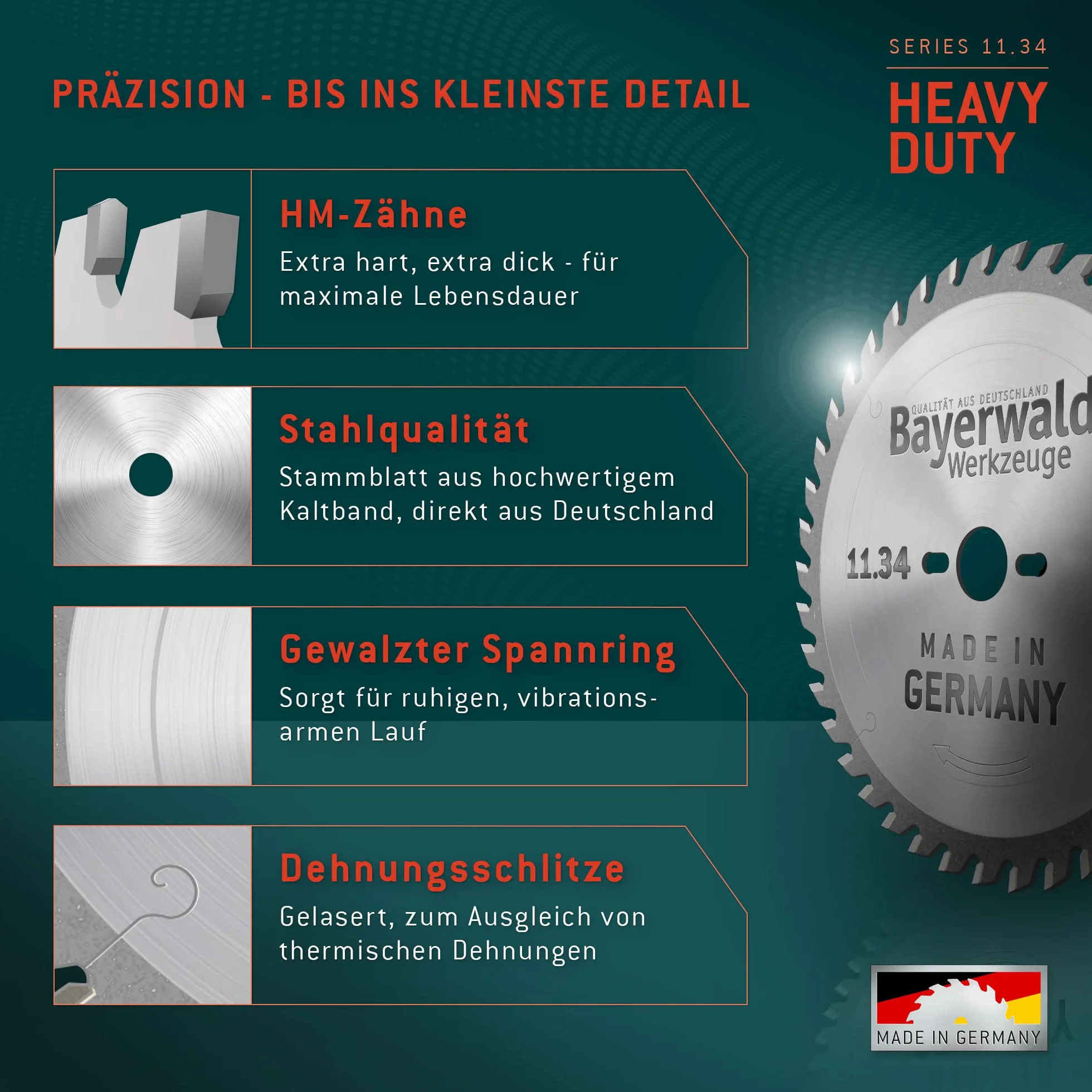 Bayerwald - HM brzeszczot do piły tarczowej - Ø 150 mm x 2,8 mm x 30 mm | trapezowy ząb płaski (42 zęby) | do uniwersalnego zastosowania w ręcznych pilarkach tarczowych