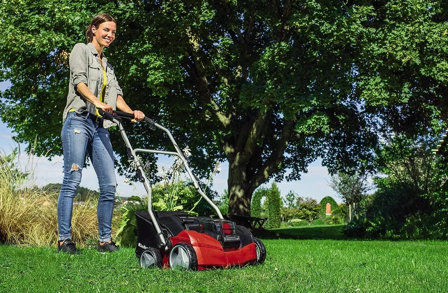 Einhell Ge-Sc 35/1 Li-Solo Wertykulator Akumulatorowy, Czerwony/Czarny, 35 cm